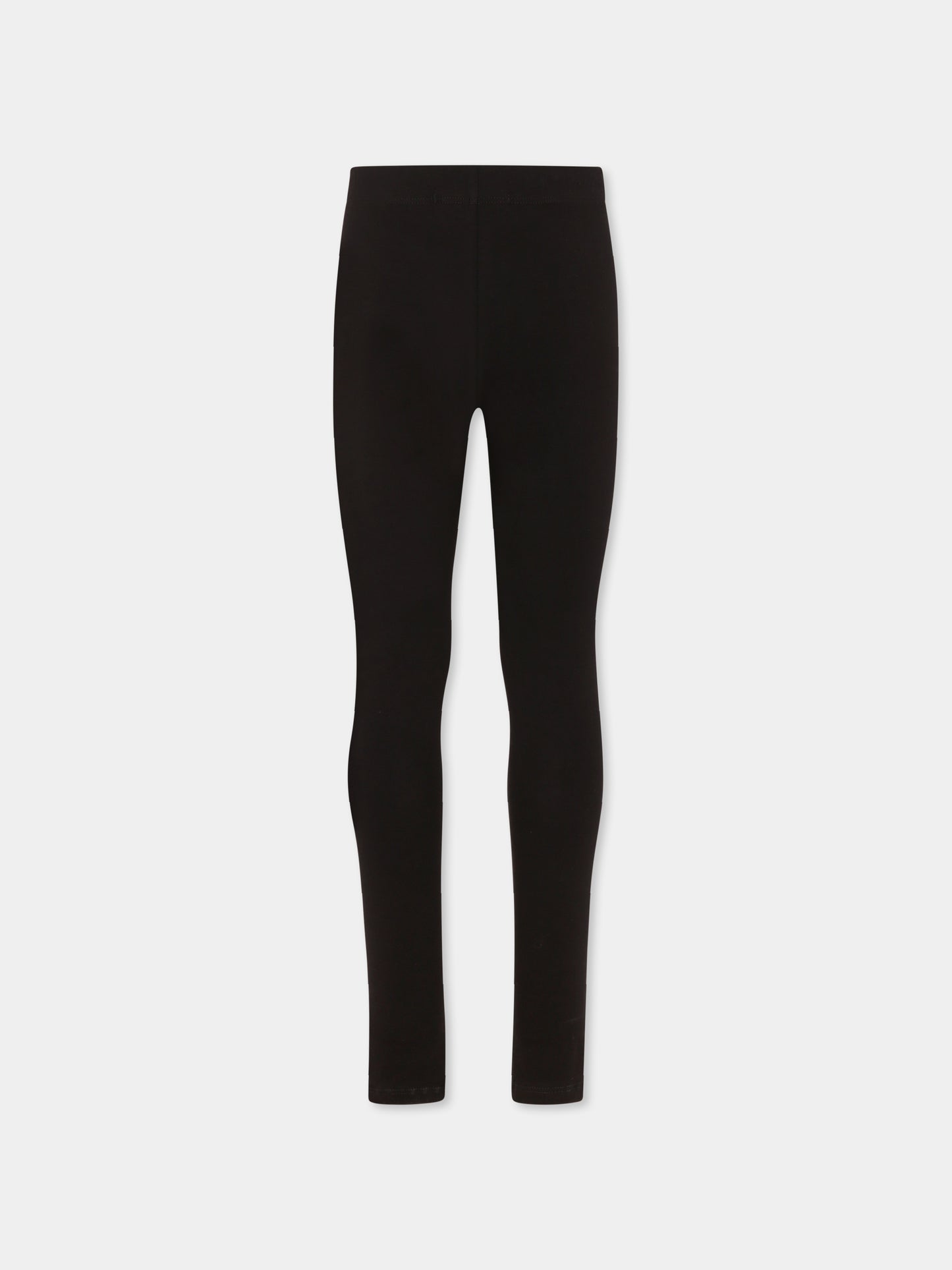 Legging neri per bambina con logo,Mousse Kids,SKLGB