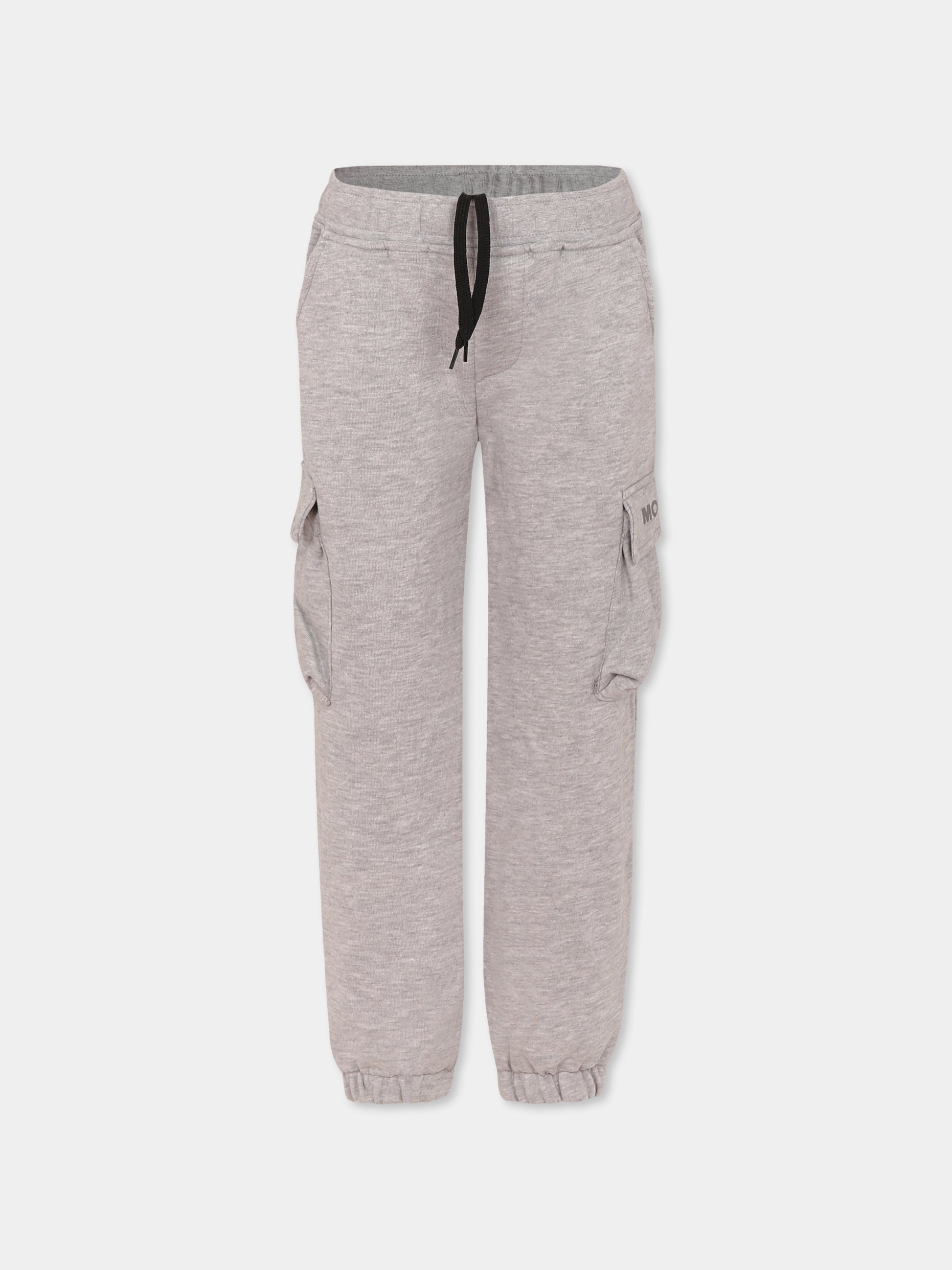 Pantaloni grigi per bambino con logo,Mousse Kids,SKPCML