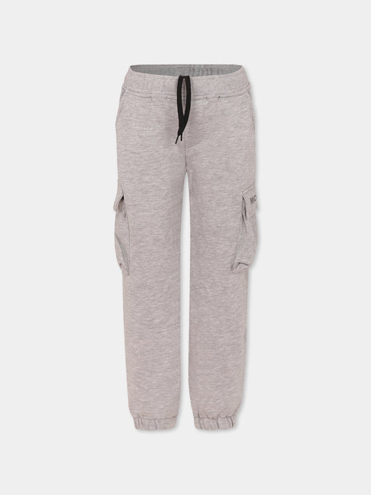 Pantaloni grigi per bambino con logo,Mousse Kids,SKPCML