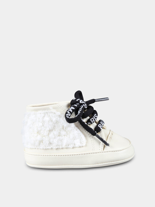Sneakers avorio per neonati con logo,Balmain Kids,BT0586 Z1631 102