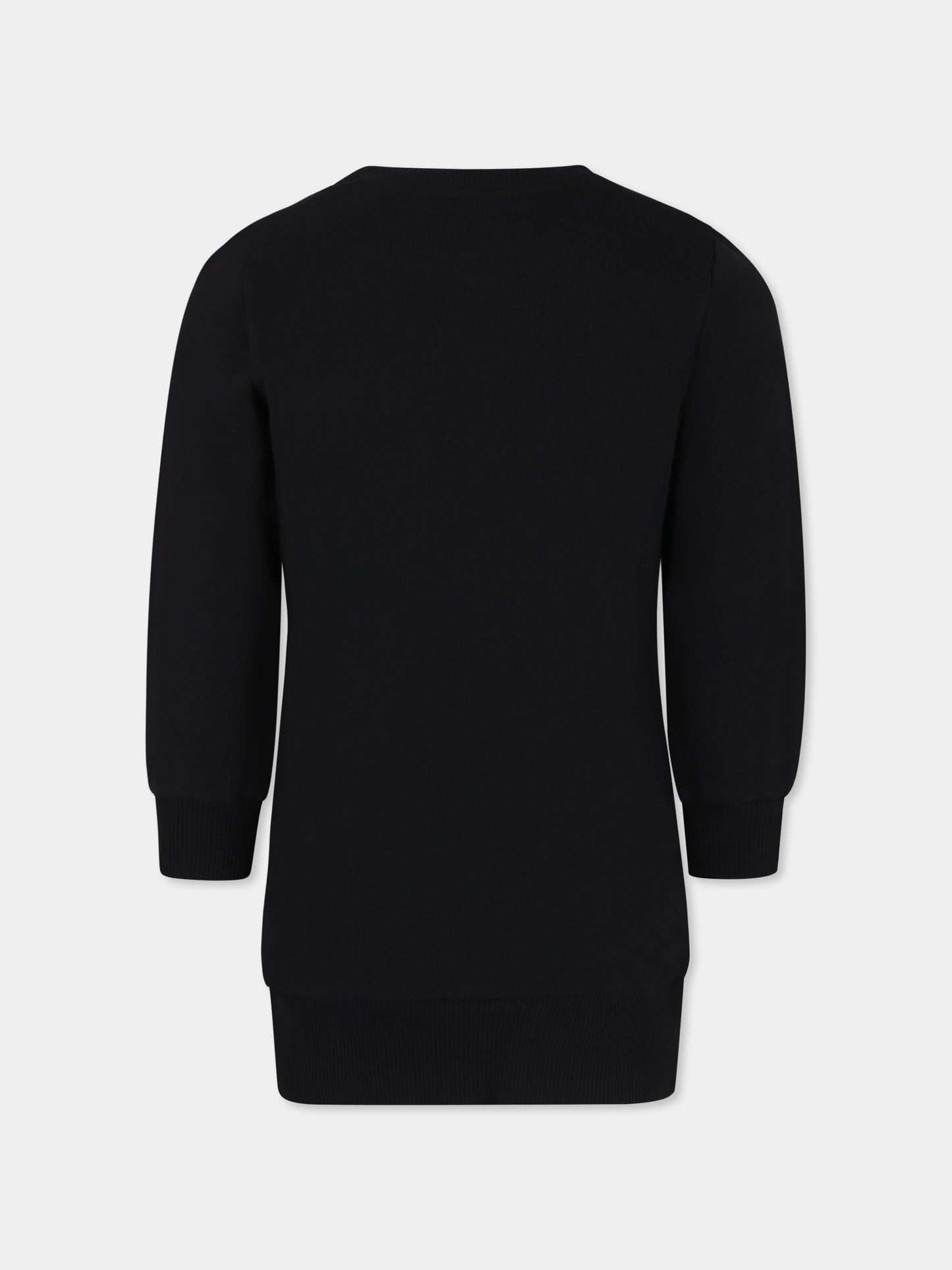 Vestito nero per bambina con logo,Balmain Kids,BT1C30 Z0081 930OR