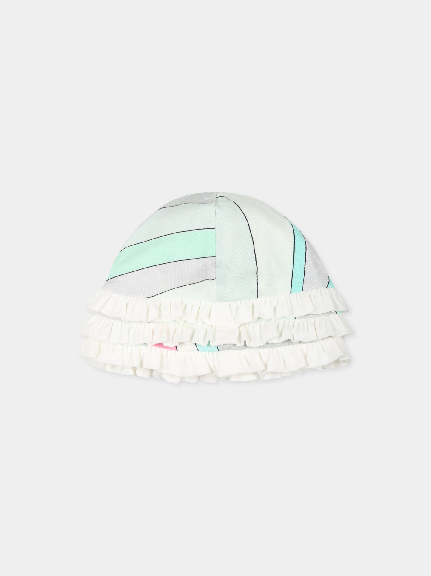 Set bianco per neonata con stampa marmo,Emilio Pucci Junior,PTB030 J0311 631MC