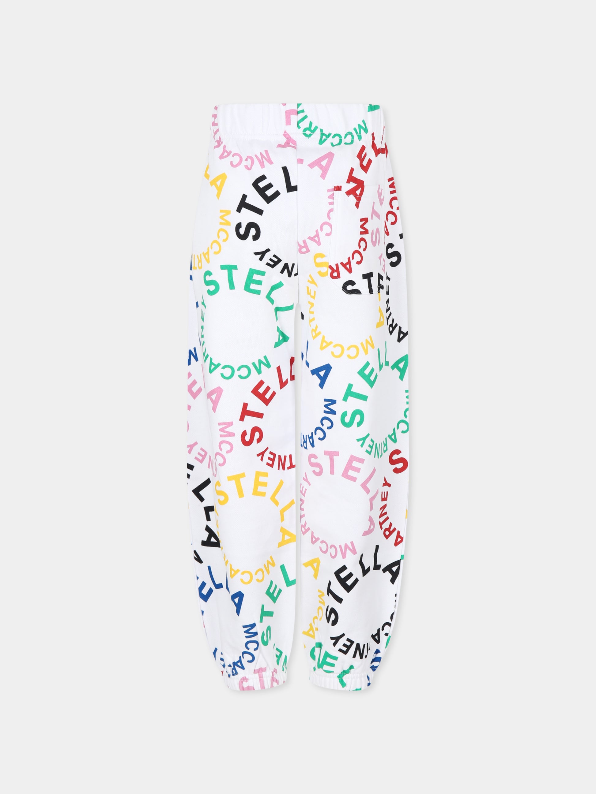 Pantaloni bianchi per bambina con logo all over,Stella Mccartney Kids,TT6D50 Z1333 100MC