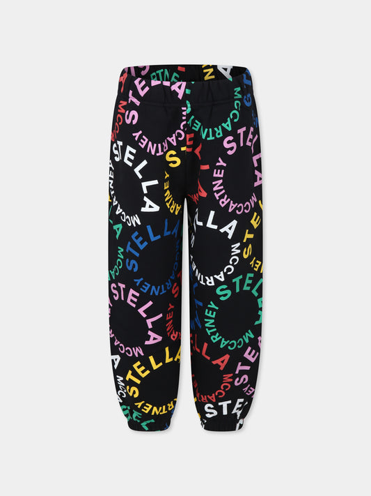 Pantaloni neri per bambina con logo,Stella Mccartney Kids,TT6D50 Z1333 930MC