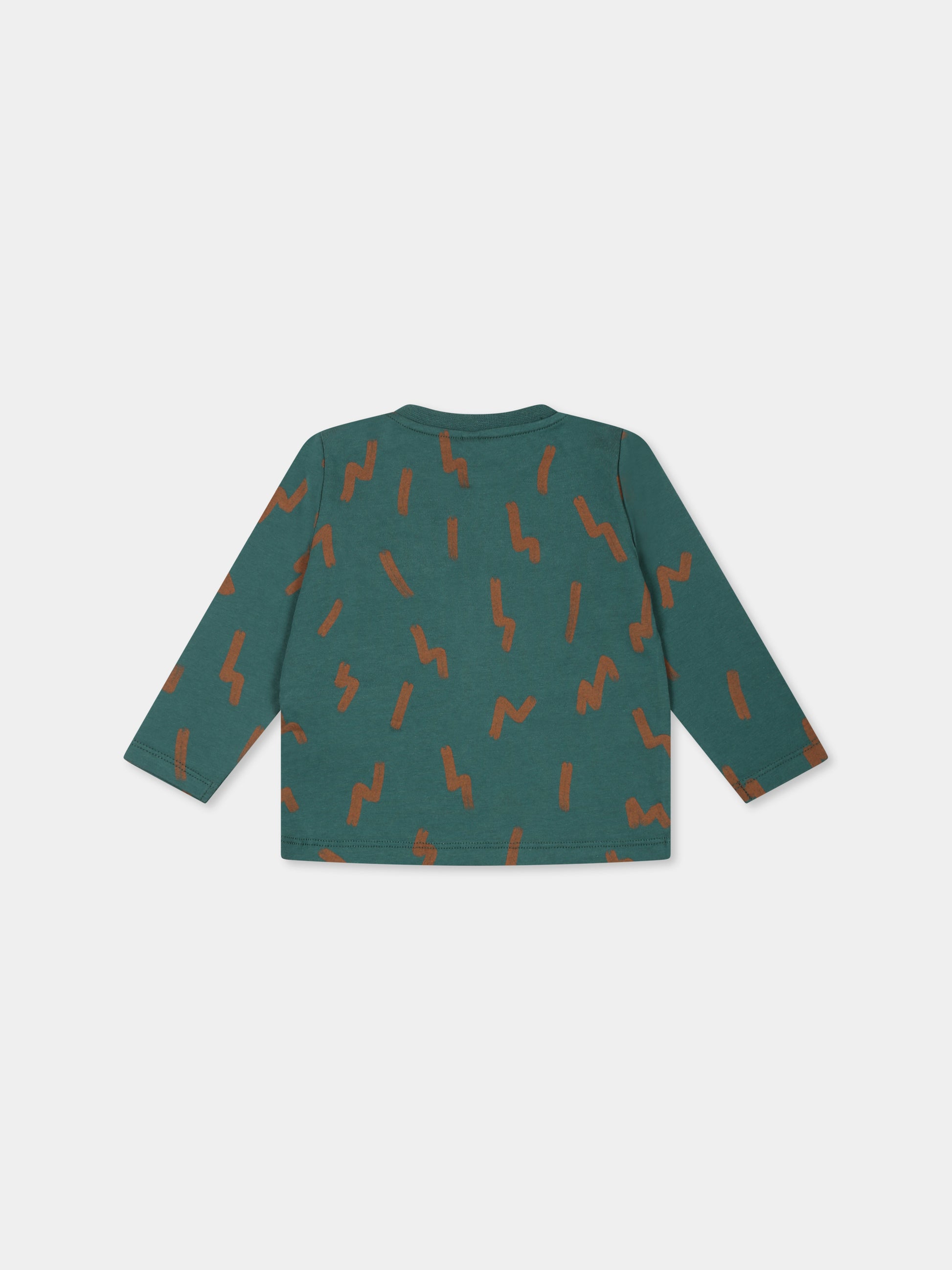 T-shirt verde per neonato con orso,Stella Mccartney Kids,TT8540 Z1394 719MA