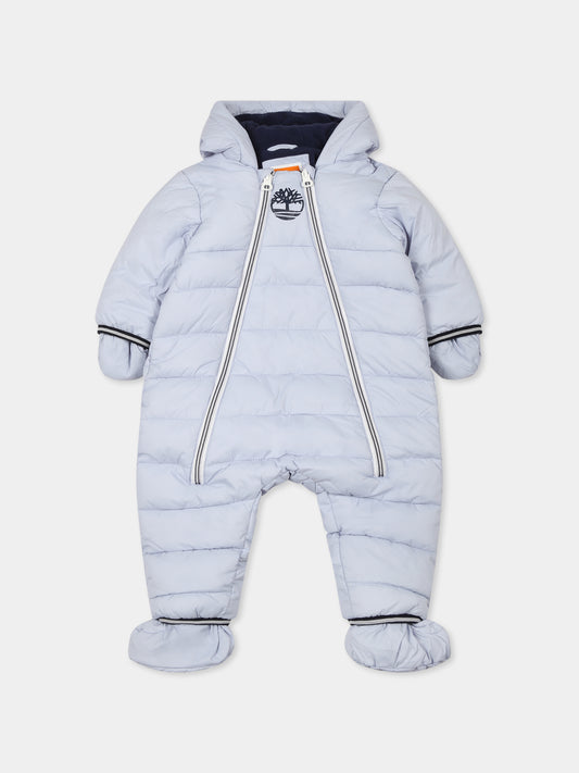 Piumino celeste per neonato con albero,Timberland,T96263 781