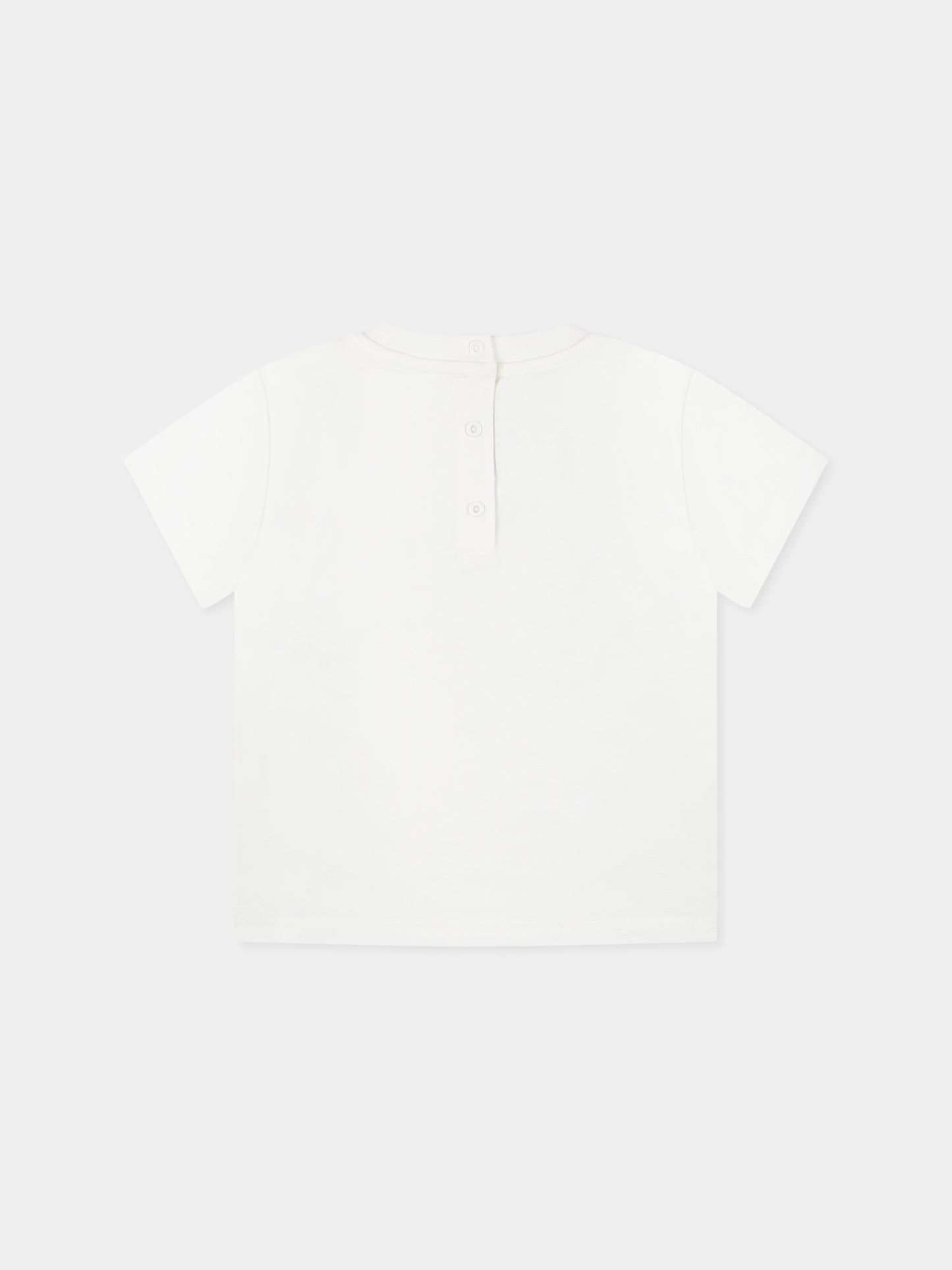 T-shirt bianca per neonato con stemma Fendi,Fendi Kids,BMI262 7AJ F0TU9