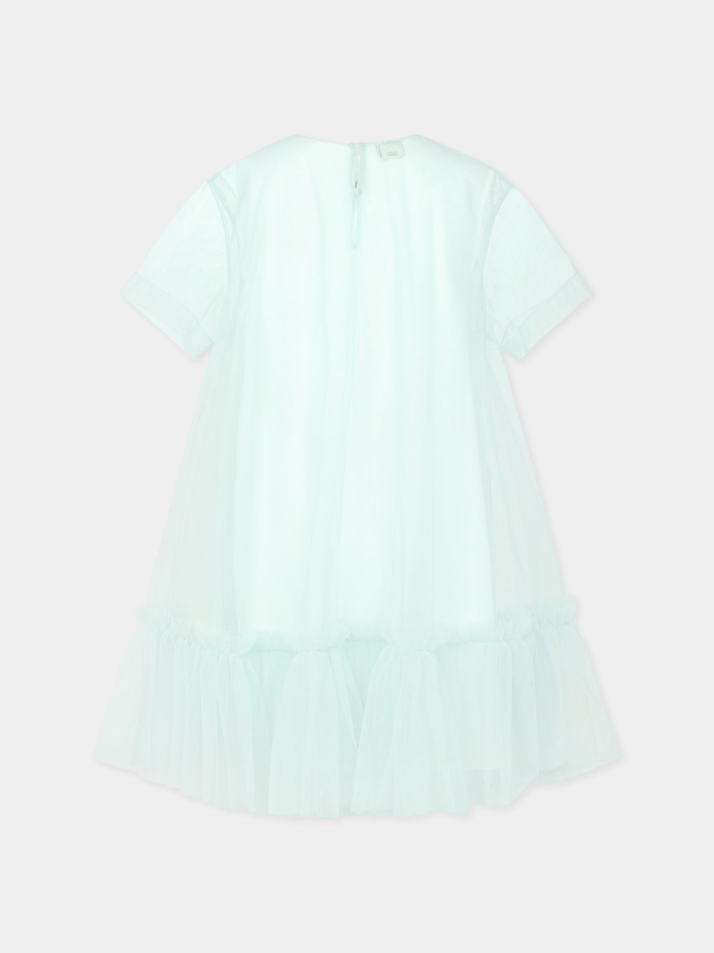 Vestito verde per bambina con logo