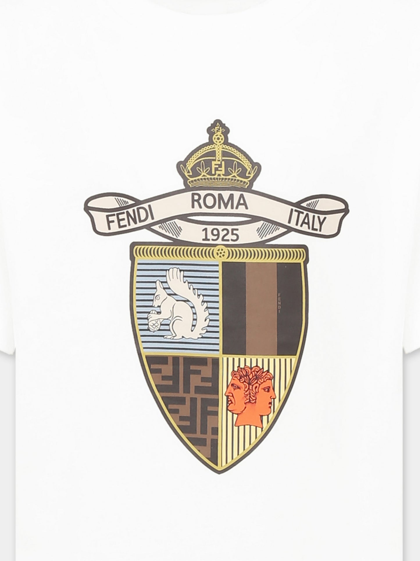 T-shirt bianca per bambino con stemma Fendi