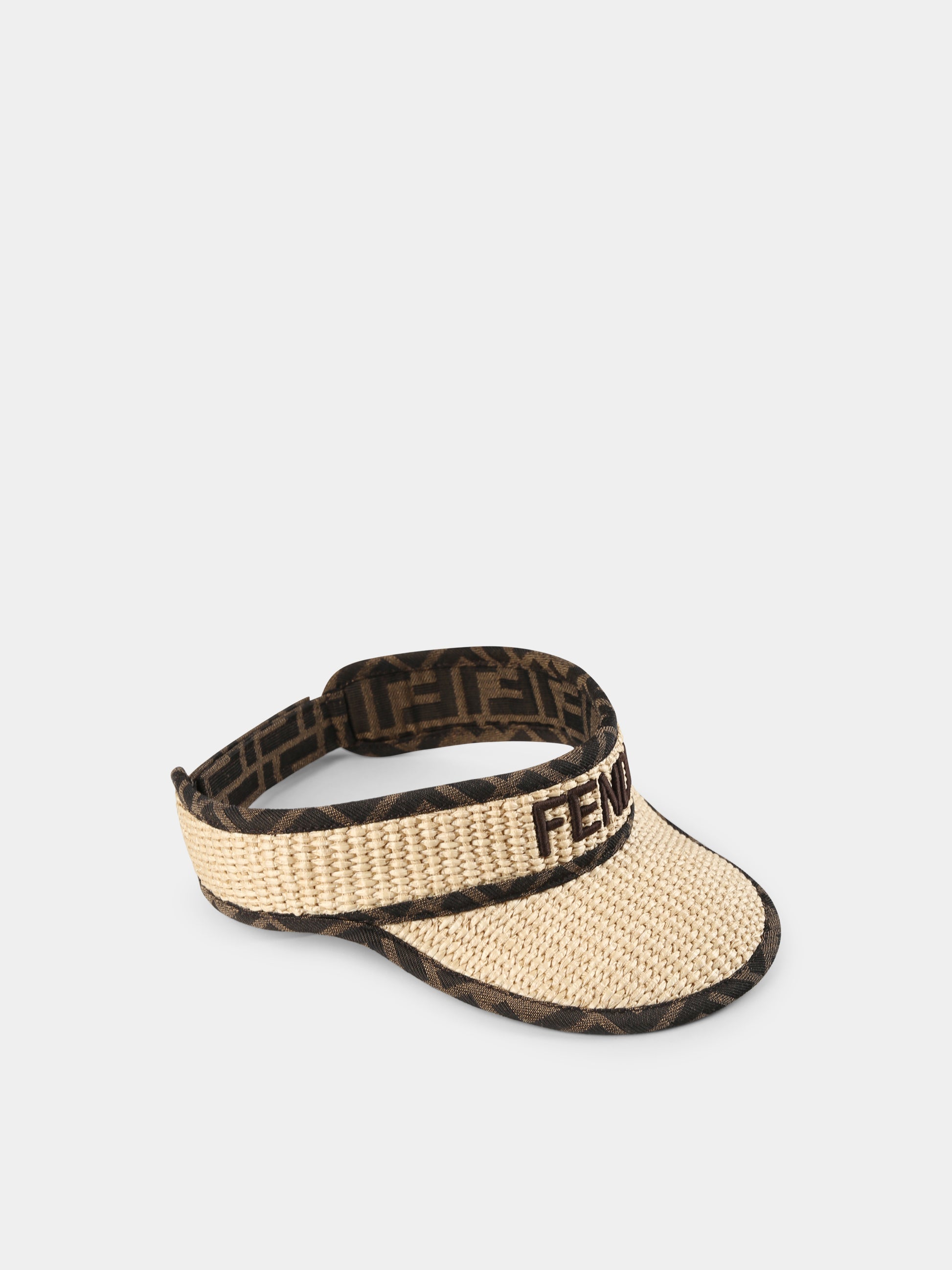 Cappello beige per bambini con logo,Fendi Kids,JUP035 AULR F0GUU