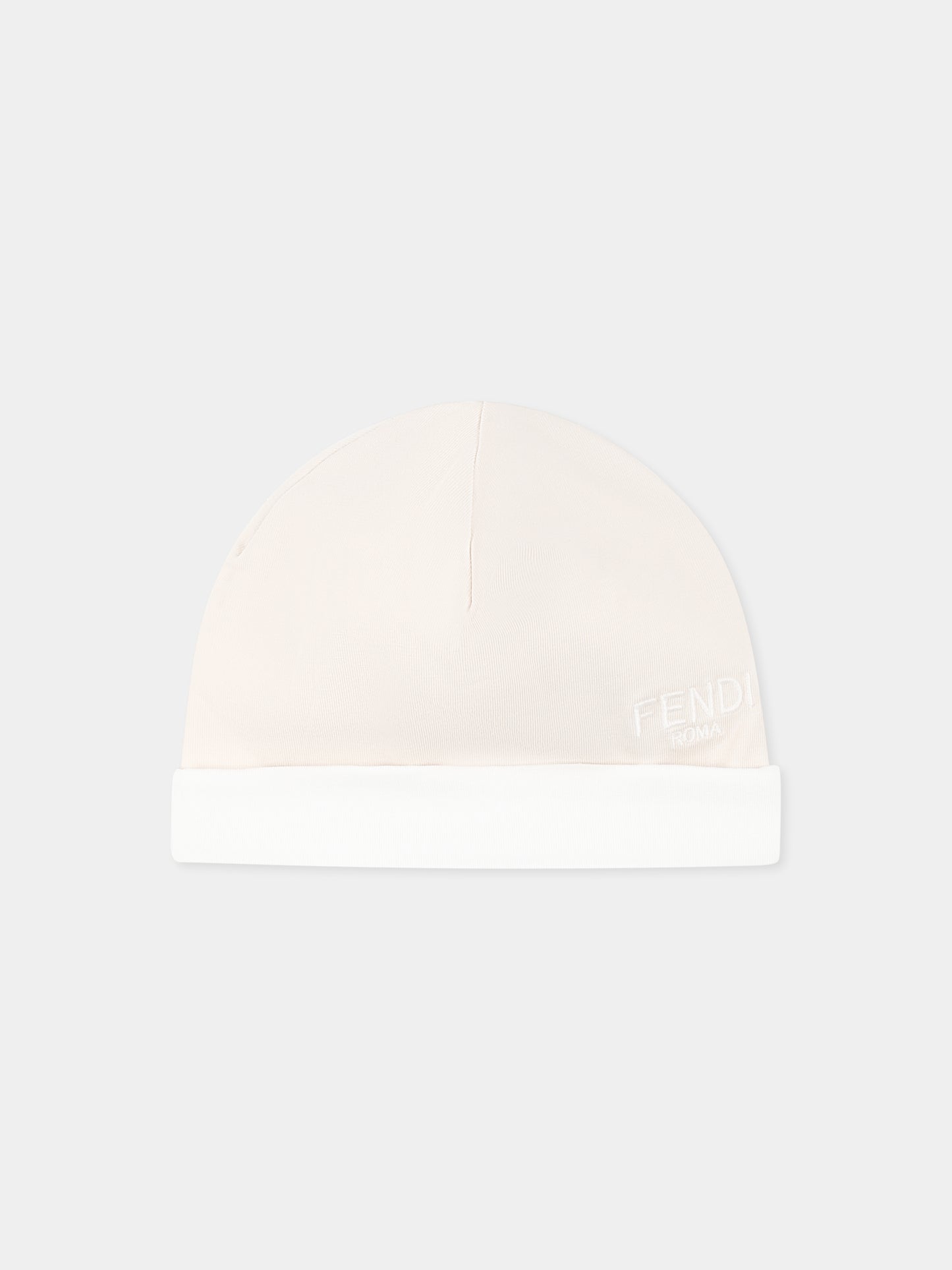 Set tutina beige per neonati con logo