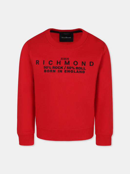 Felpa rossa per bambino con logo