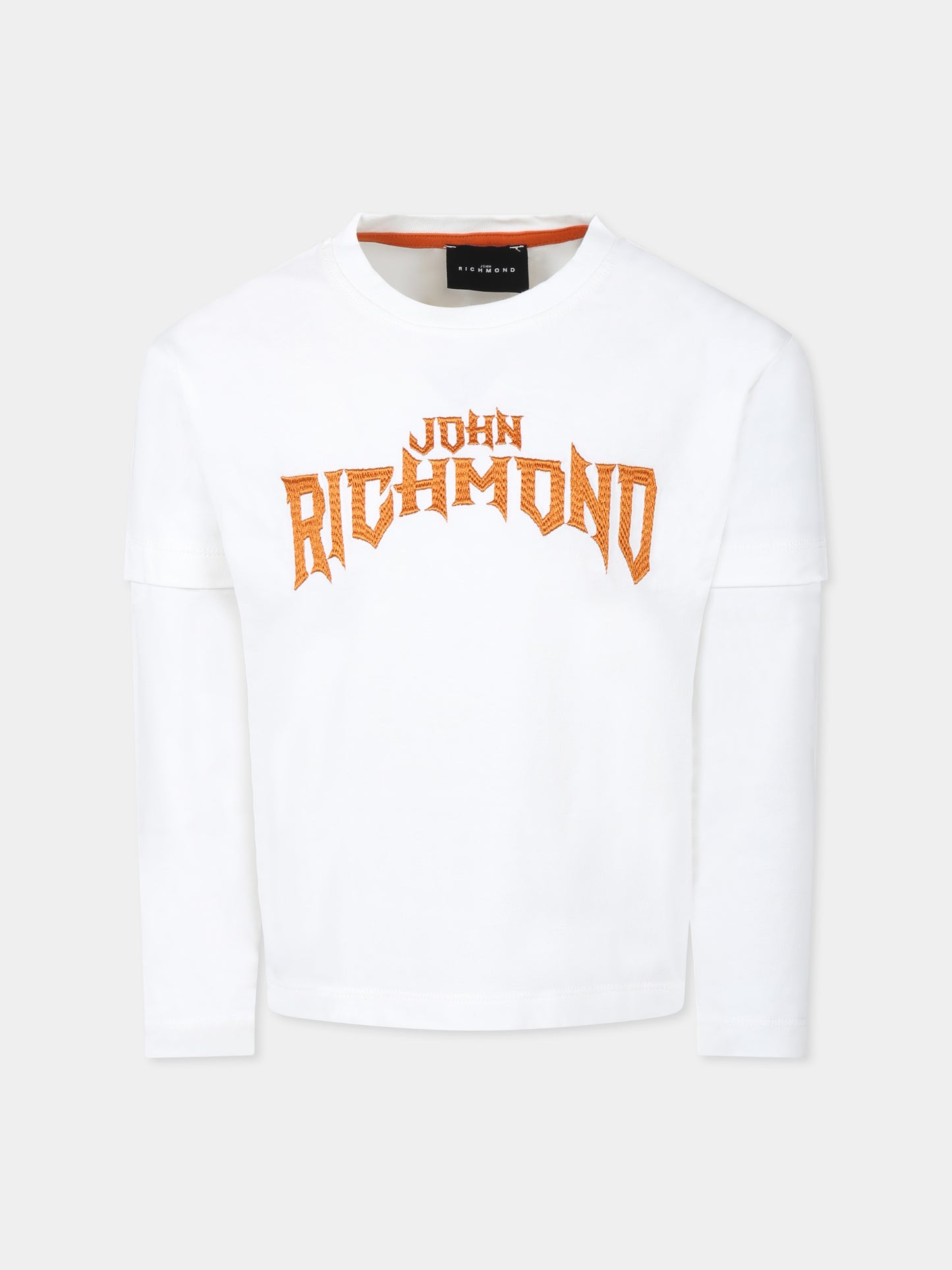 T-shirt bianca per bambino con logo,Richmond,RBA24058TS OFF-WHITE