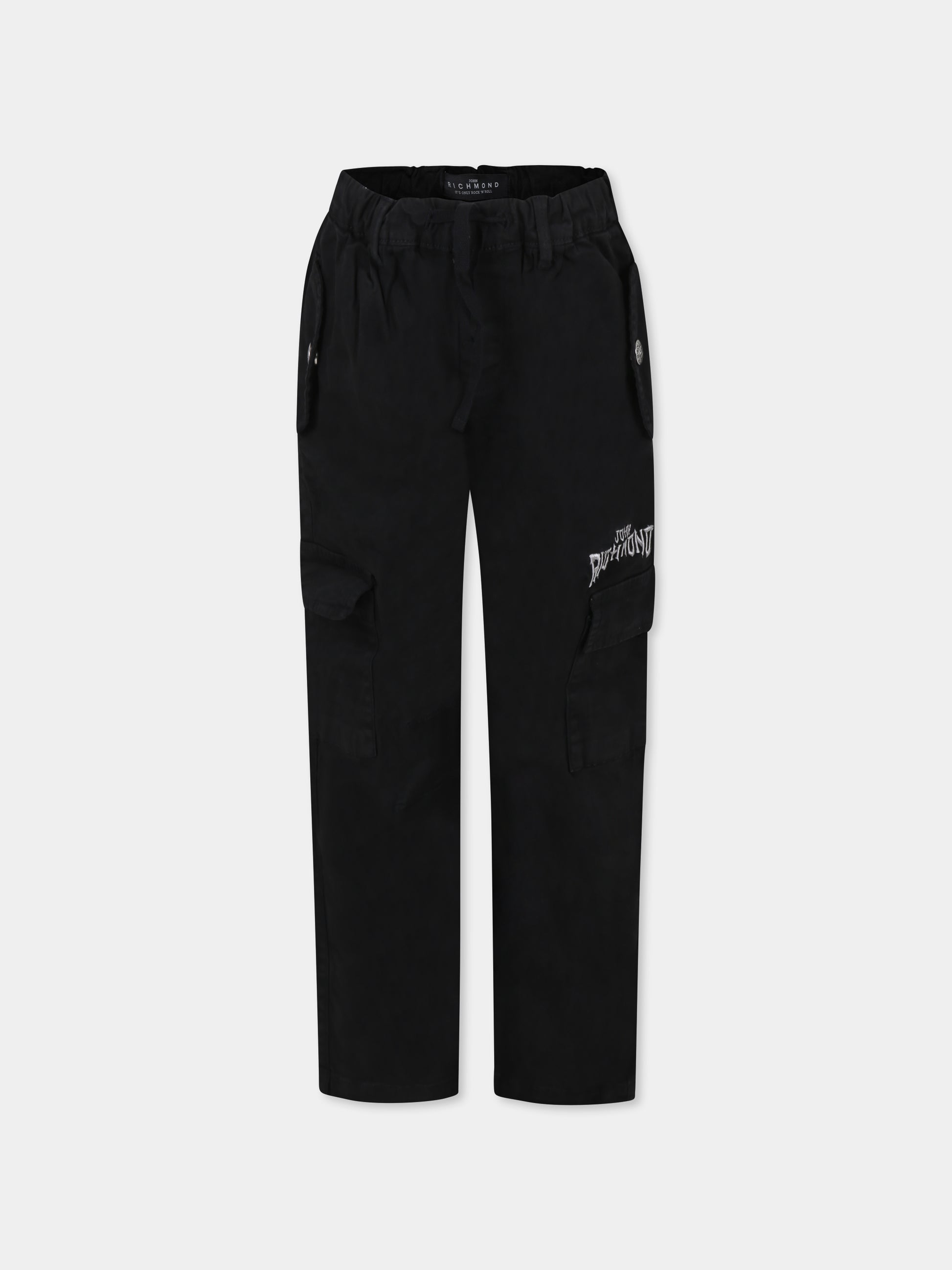 Pantaloni neri per bambino con logo,Richmond,RBA24128PA BLACK