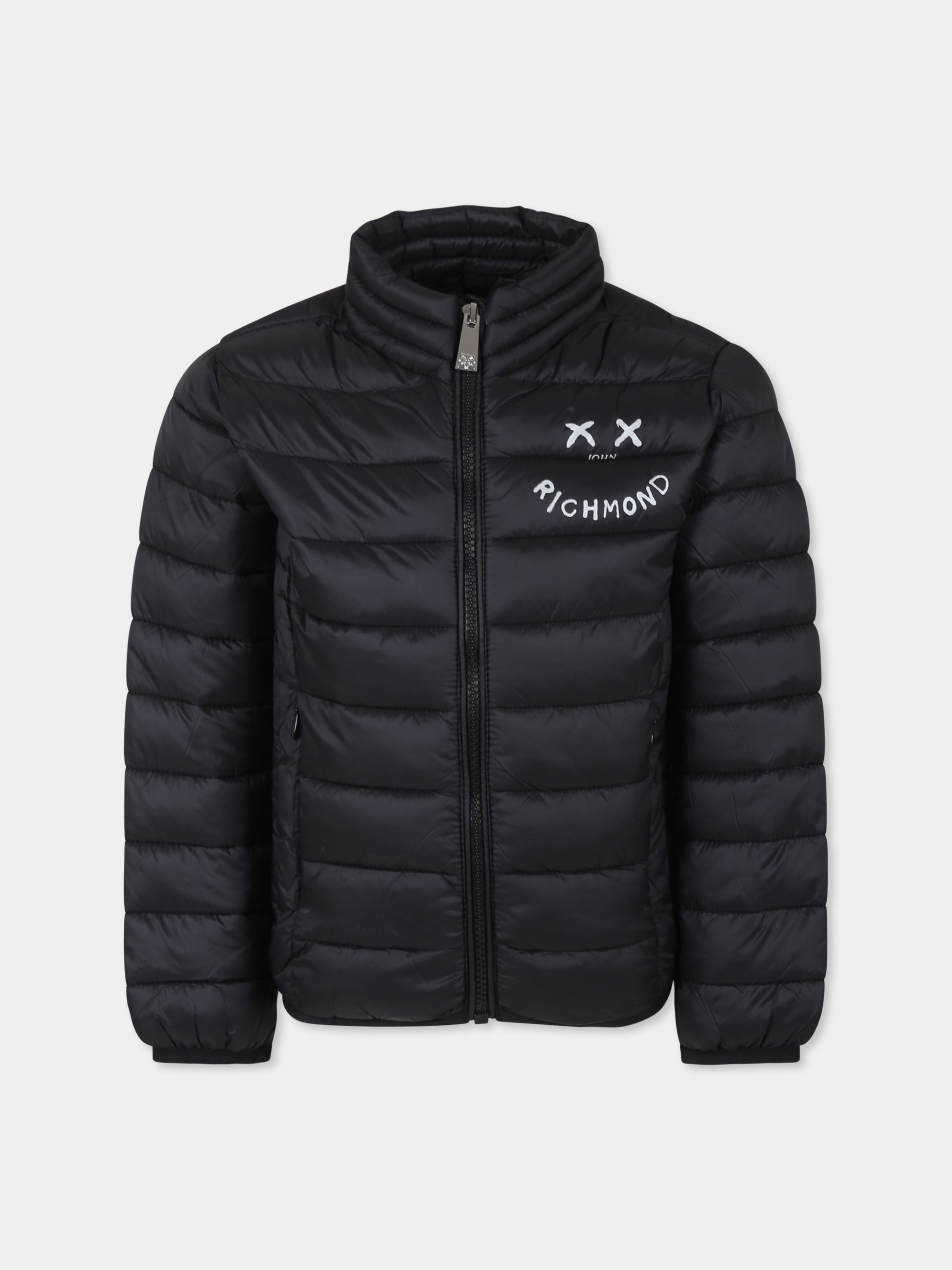 Piumino nero per bambino con logo,Richmond,RBA24175PI BLACK