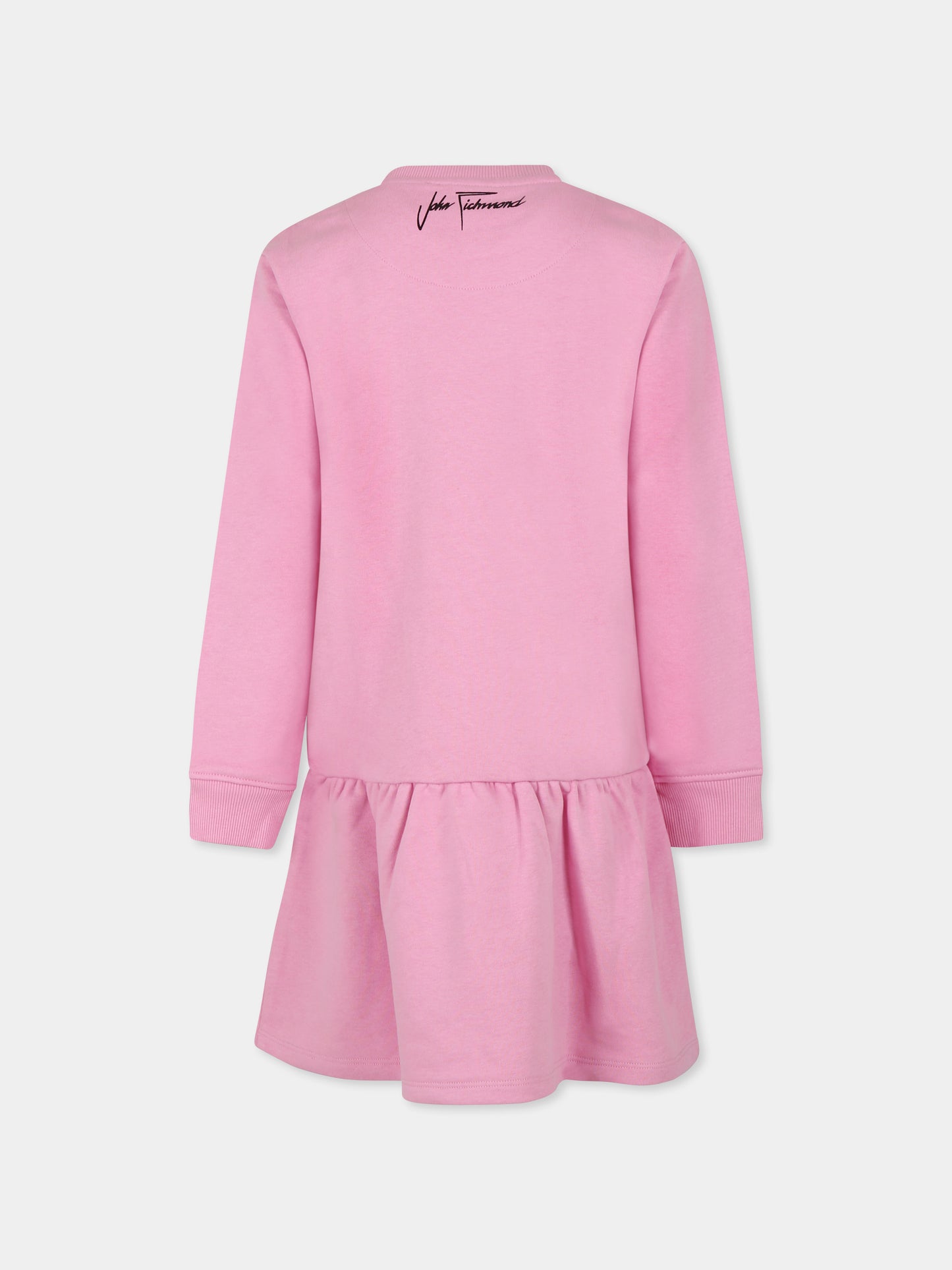 Vestito rosa per bambina con logo