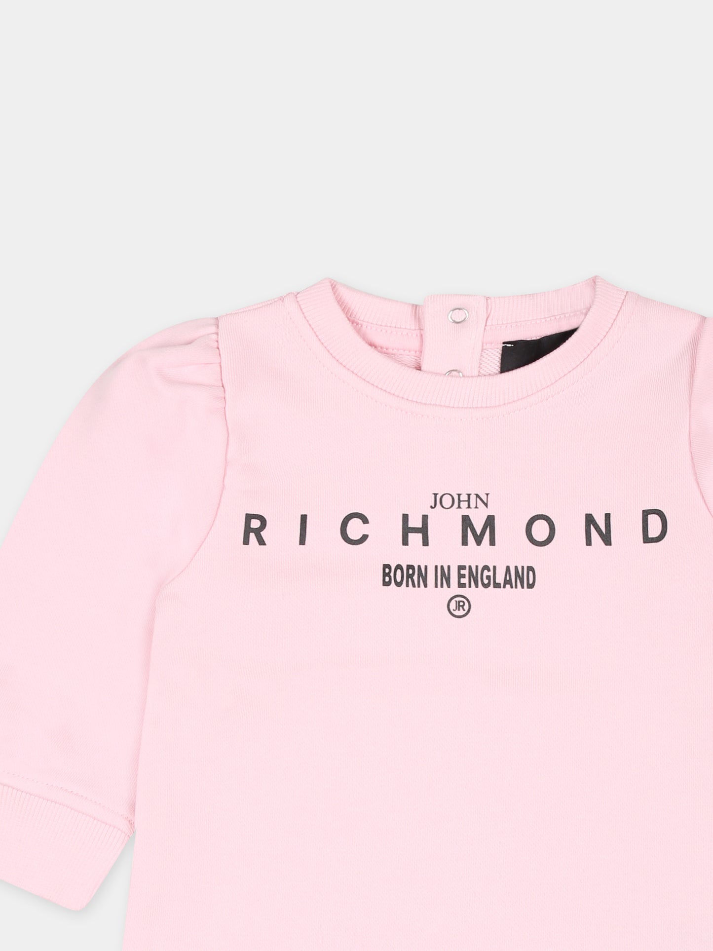 Vestito rosa per neonata con logo,Richmond,RIA24004VE PINK LIGHT