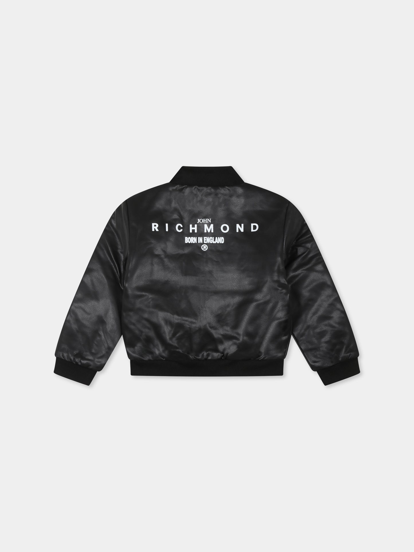 Bomber nero per  neonato con logo