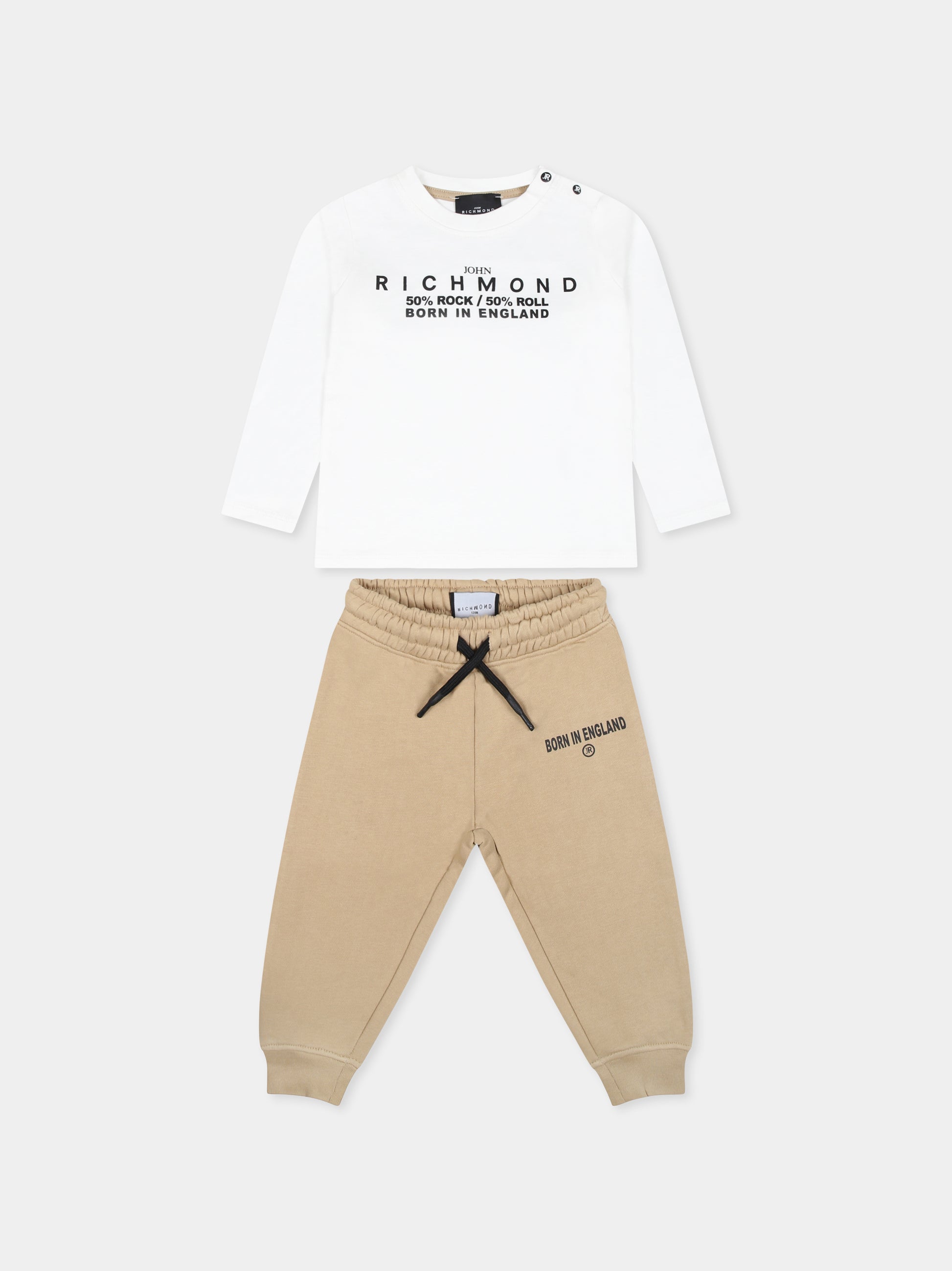 Completo bianco per neonato con logo,Richmond,RIA24075CJ