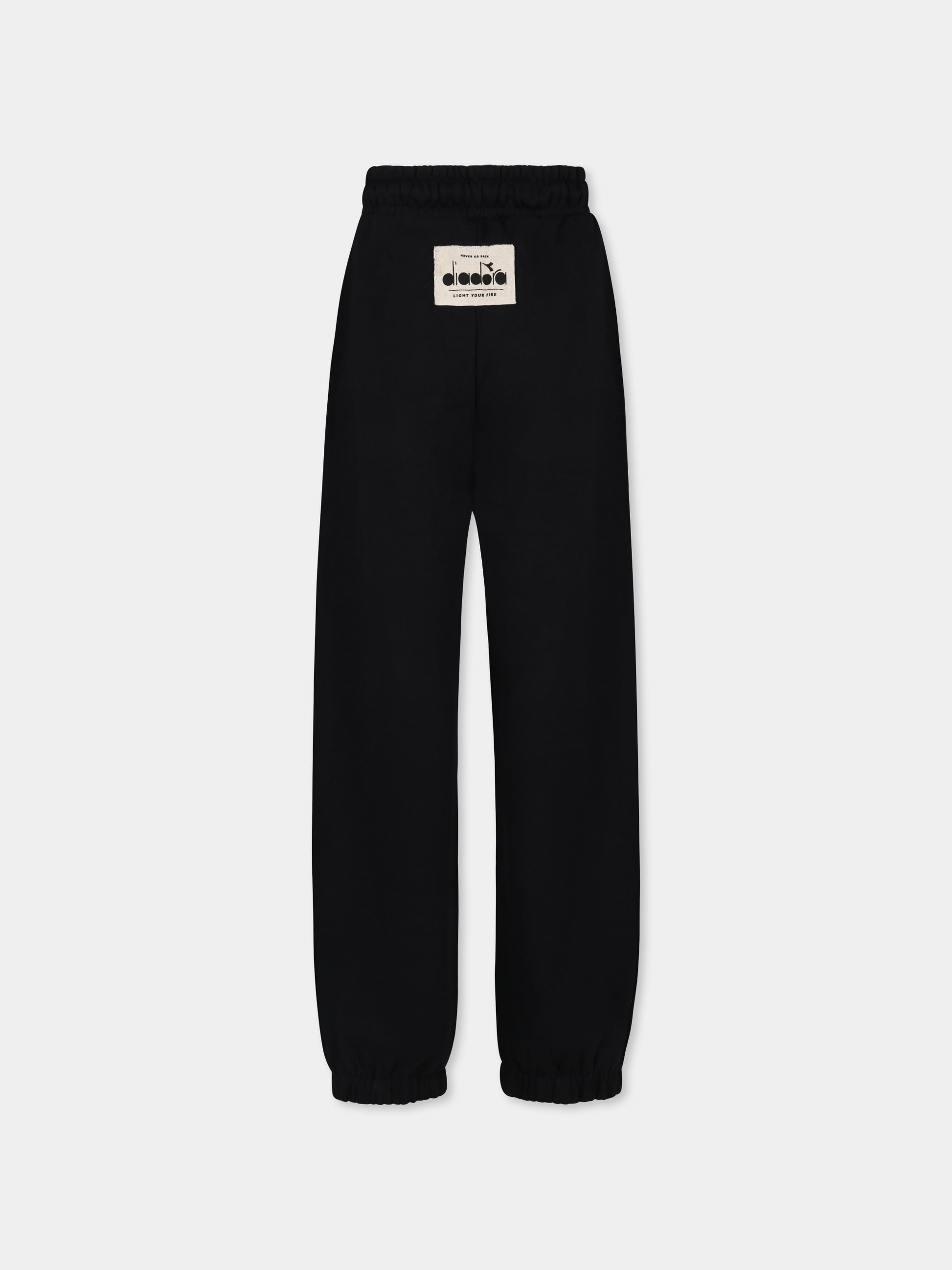 Pantaloni nero per bambino con logo,Diadora Kids,F3DIJBFP037 110