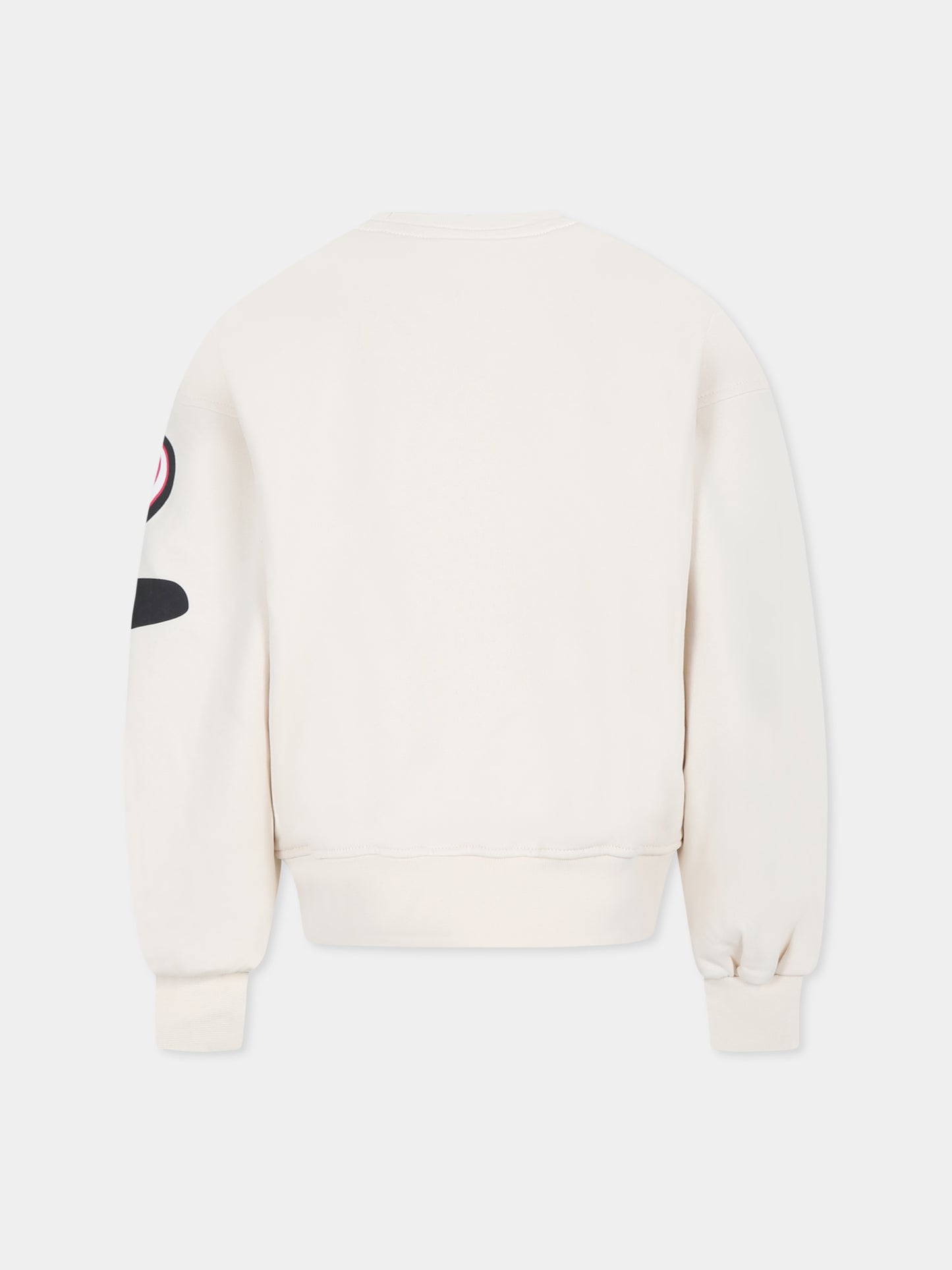 Felpa avorio per bambina con logo e smile,Barrow,F4BKJGSW092 013