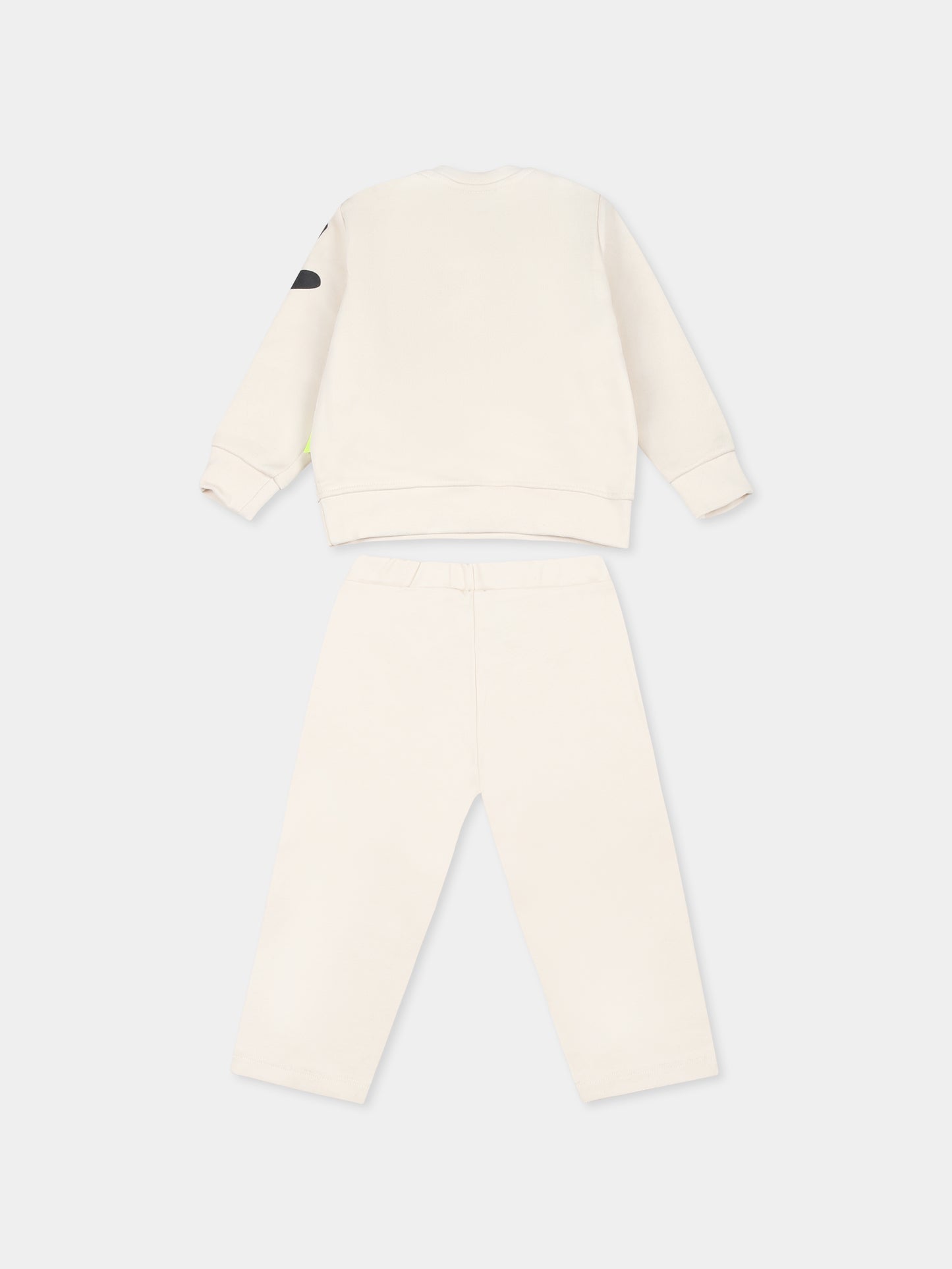 Completo avorio per neonata con logo e smile