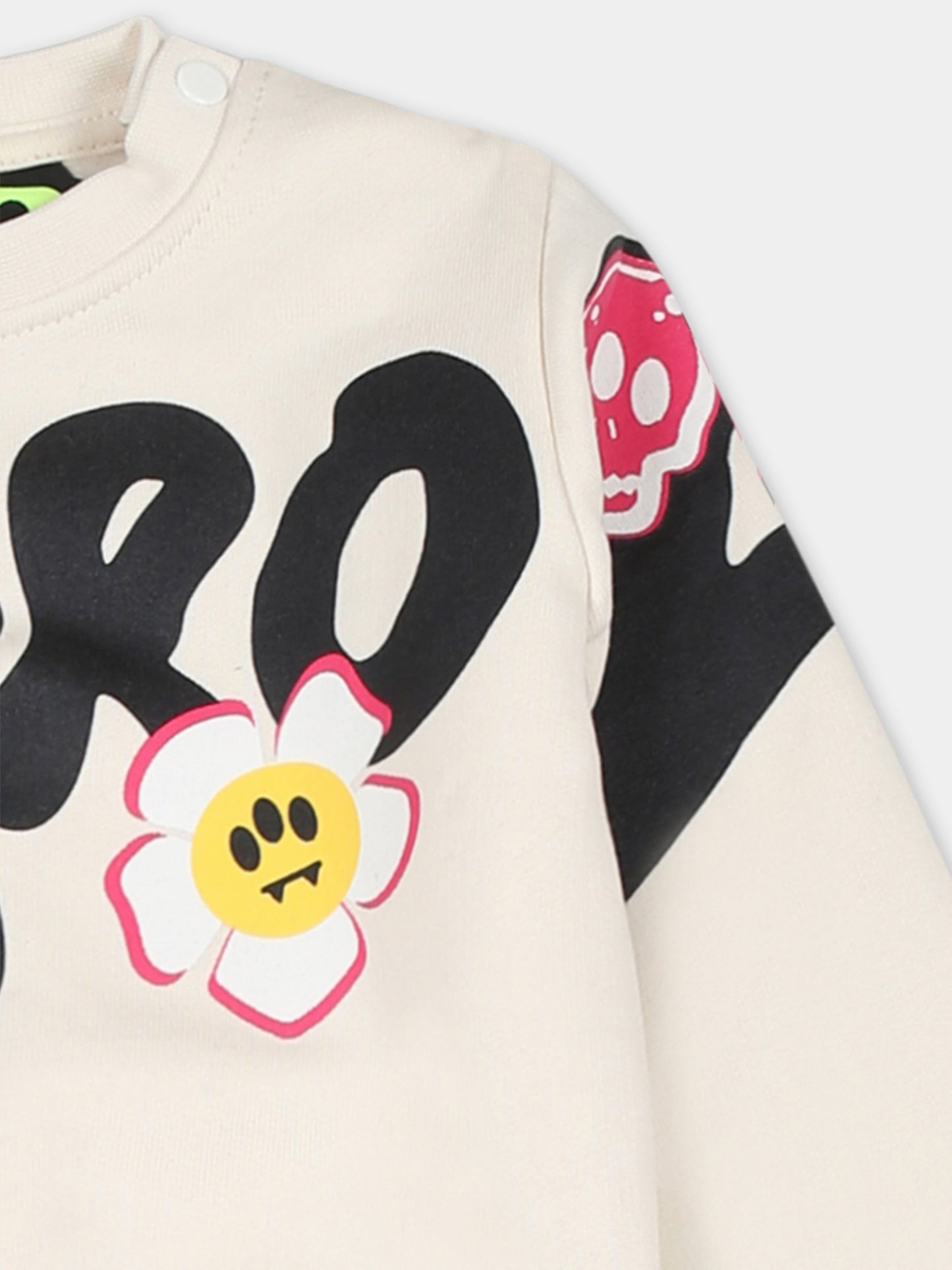 Completo avorio per neonata con logo e smile