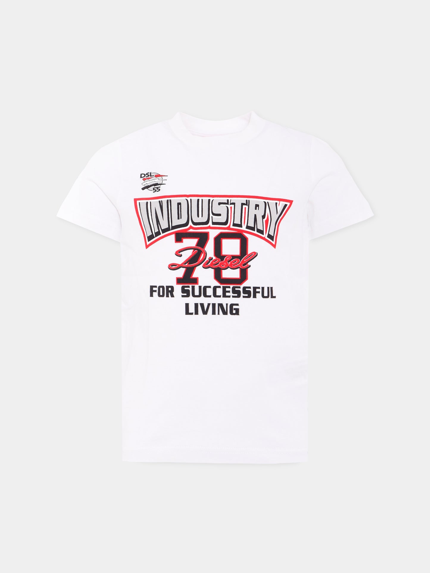T-shirt bianca per bambino con stampa Industry Diesel 78,Diesel,J01970 KYAUN K100