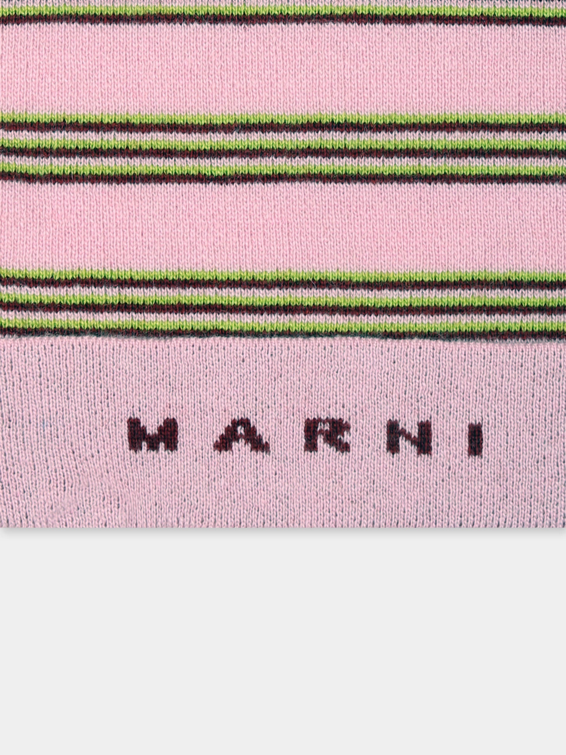 Berretto rosa per bambina con logo,Marni Kids,M01238 M00SZ MF32U 0M345