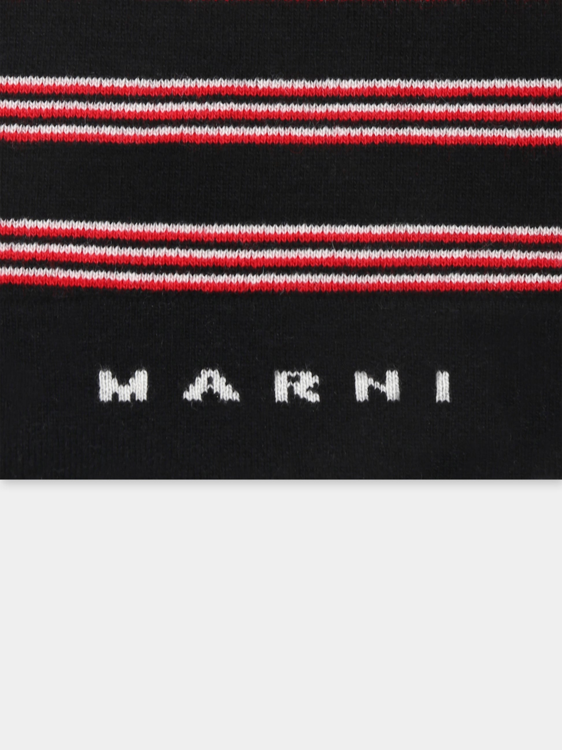 Berretto nero per bambini con logo,Marni Kids,M01238 M00SZ MF32U 0M900