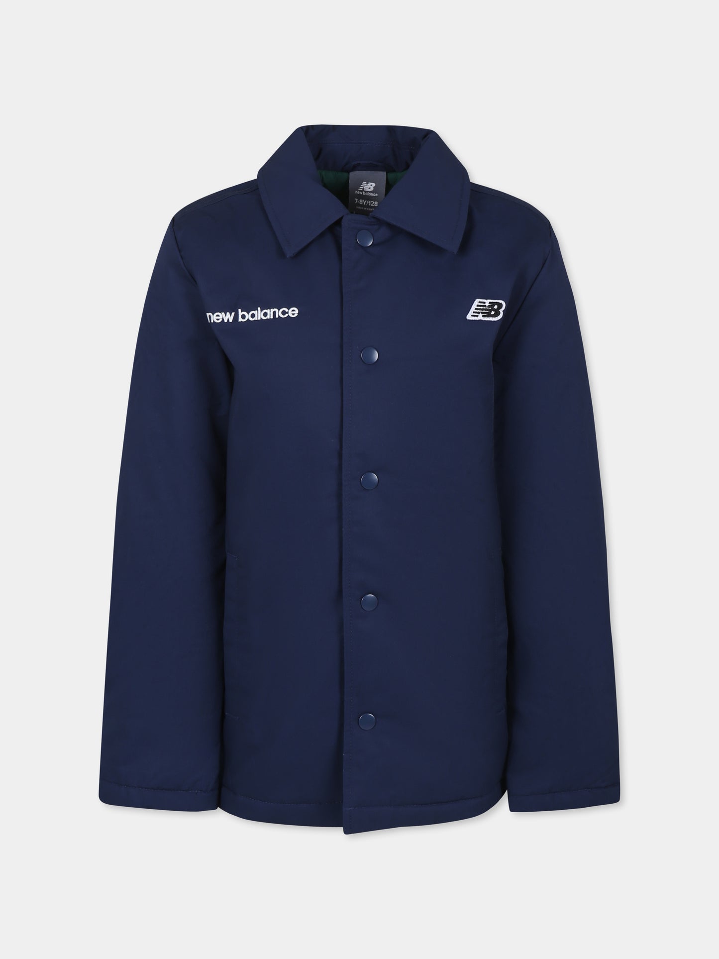 Giubbotto blu per bambini con logo,New Balance,LAKB0042 NNY