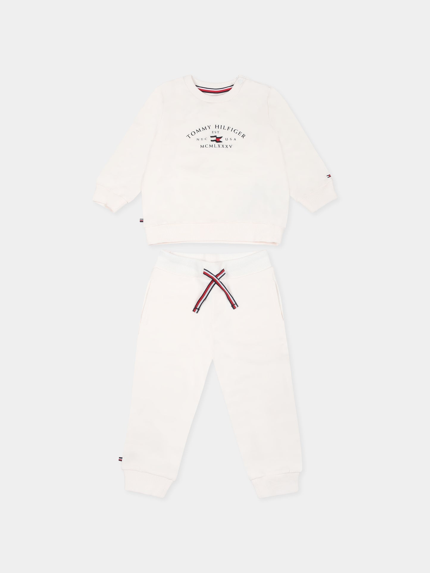 Completo avorio per neonato con logo
