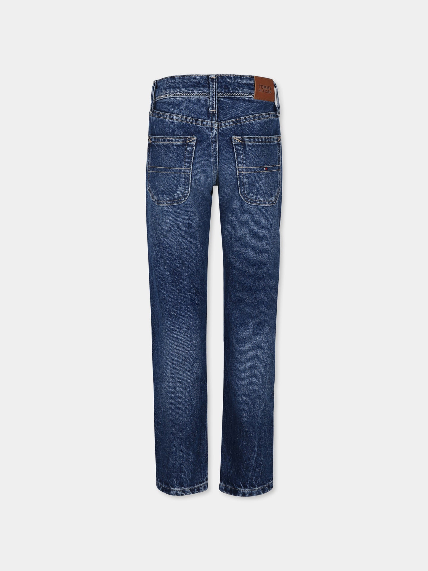 Jeans blu per bambino con bandierina,Tommy Hilfiger Junior,KB0KB09044 1BL