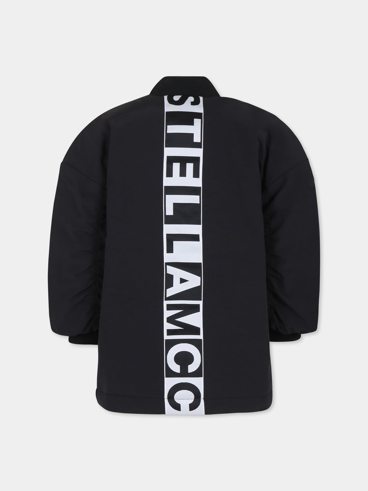Piumino nero per bambina con logo