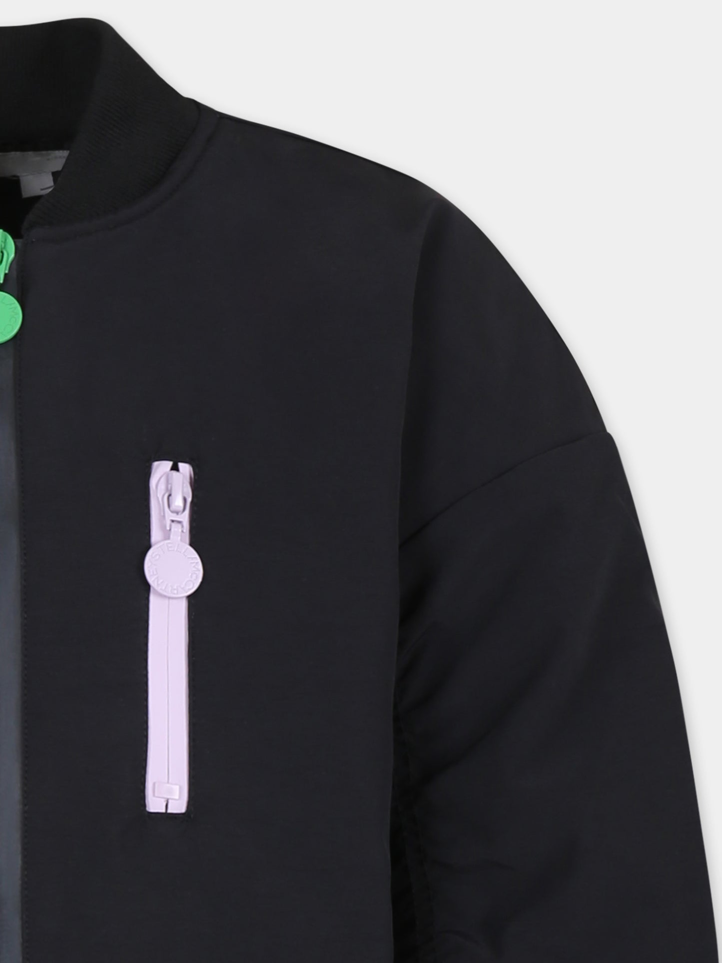 Piumino nero per bambina con logo