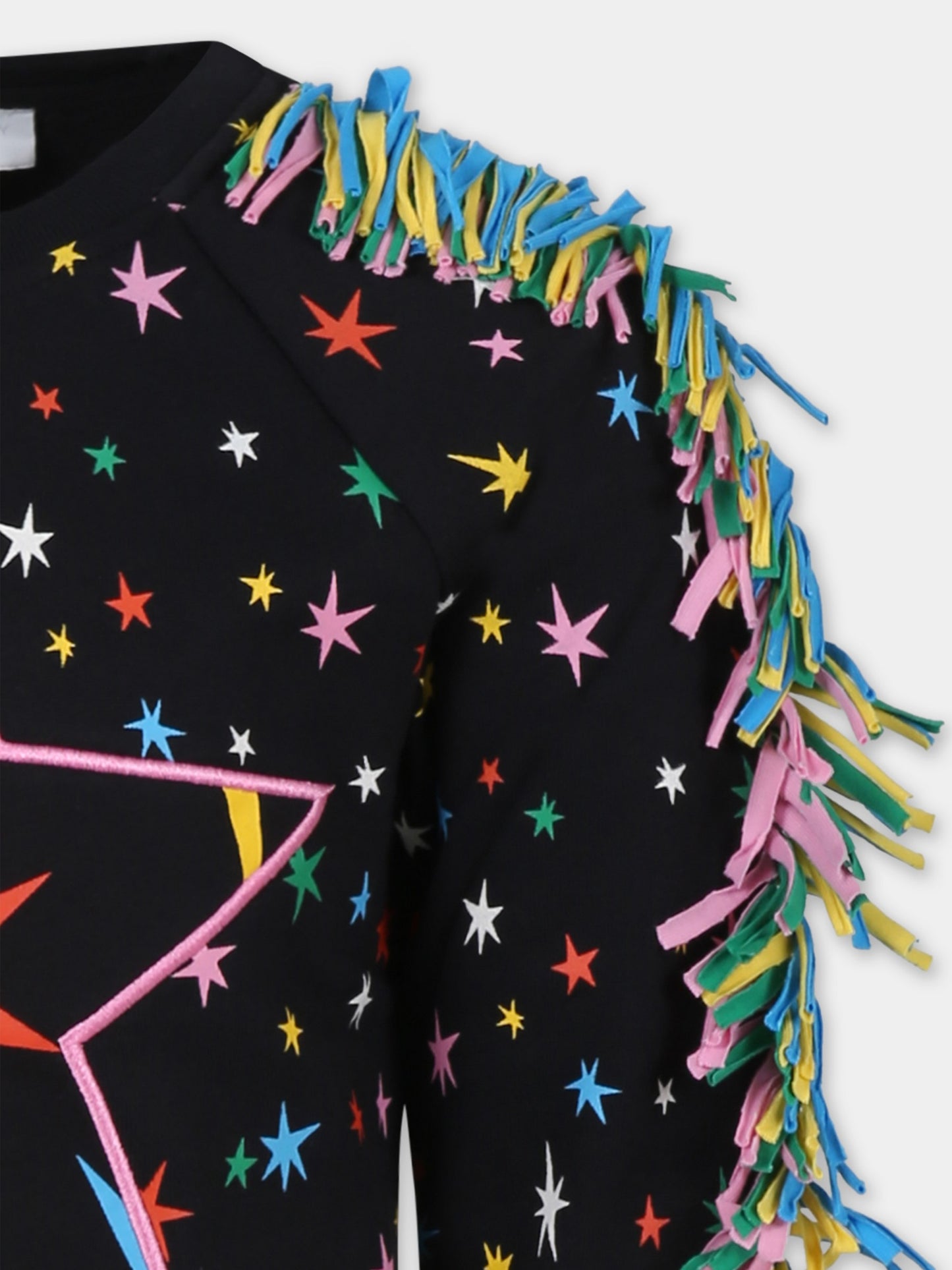 Felpa nera per bambina con stelle