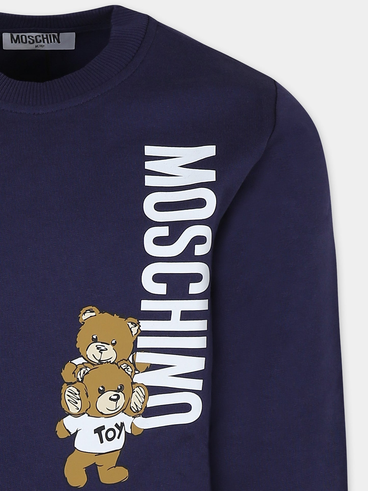 Felpa blu per bambini con Teddy Bears e logo