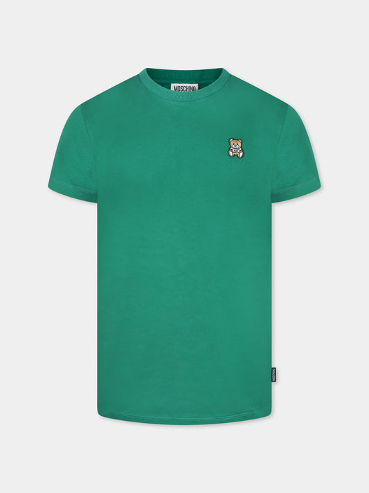 T-shirt verde per bambini con Teddy Bear