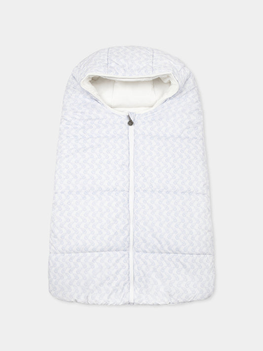 Sacco nanna celeste per neonato con stampa paisley