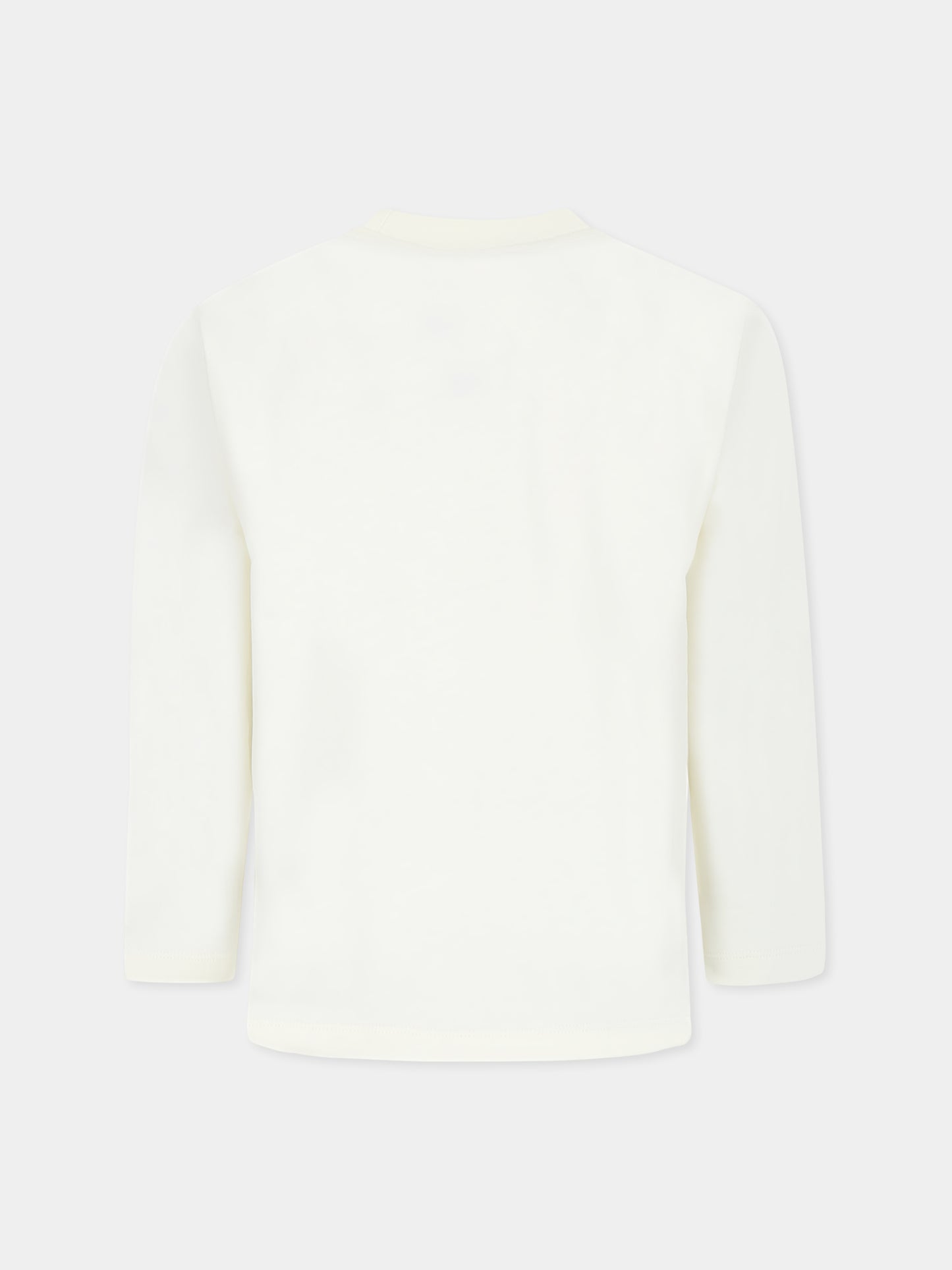 T-shirt avorio per bambina con Pegaso e stampa paisley