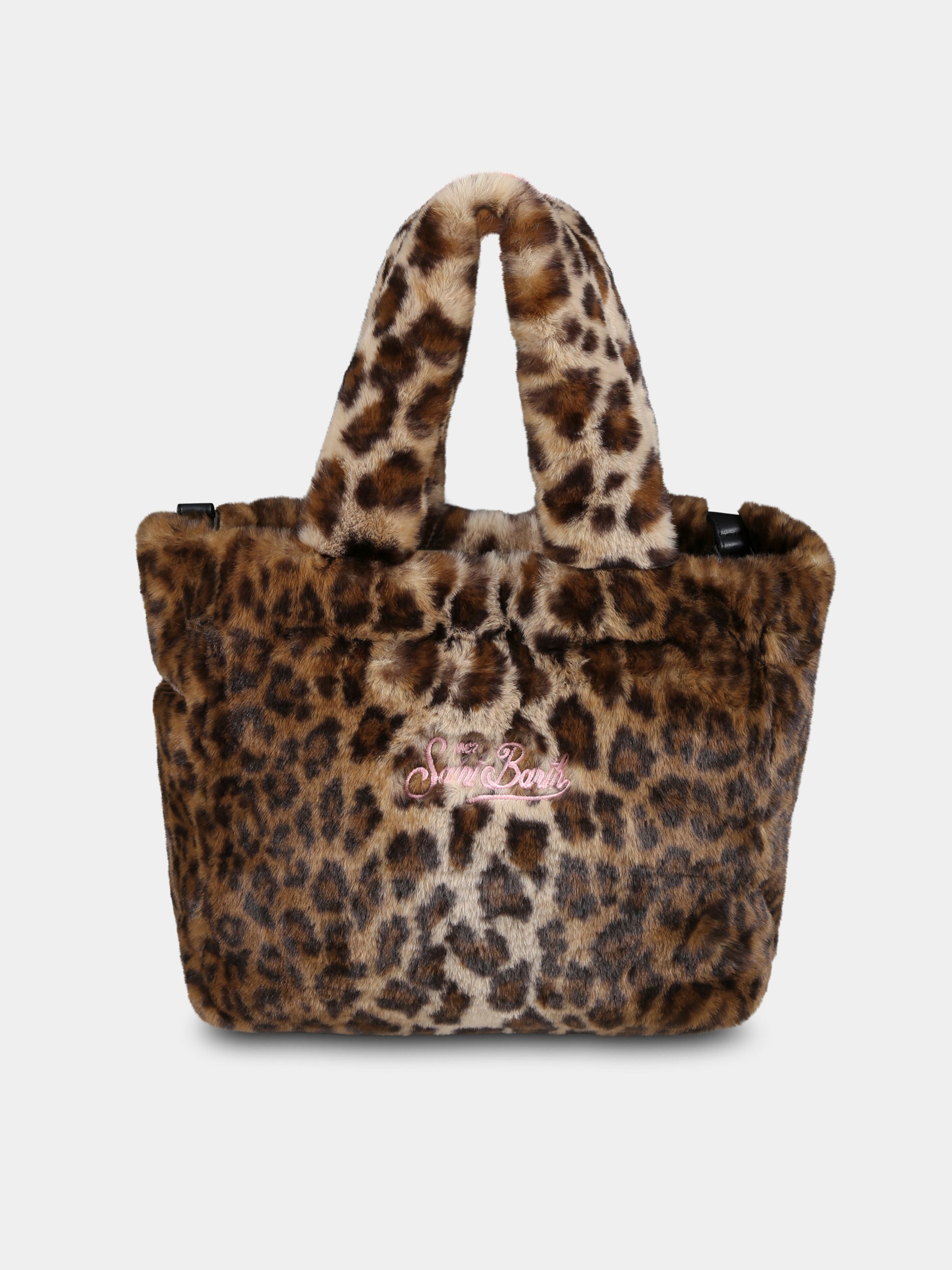 Borsa marrone Colette per bambina con logo e stampa maculata,Mc2 Saint Barth,COL0022 01693G