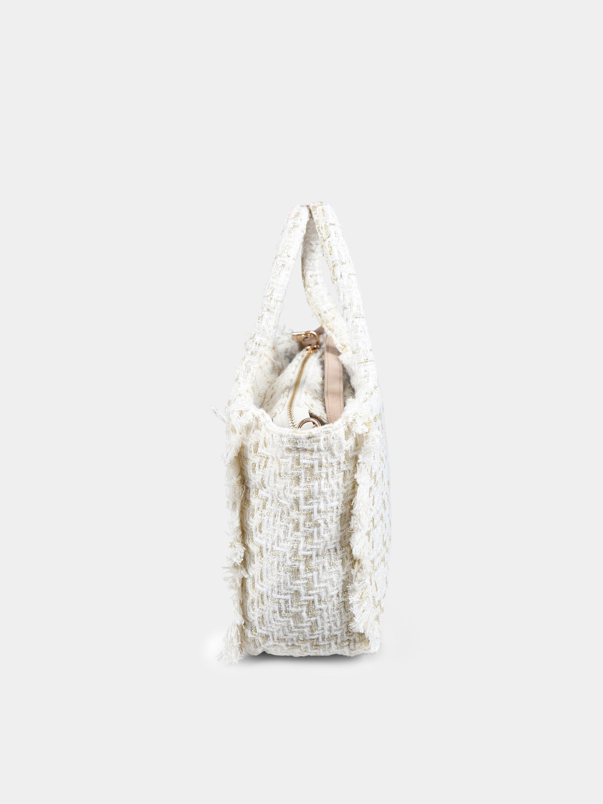 Borsa avorio Colette per bambina con logo,Mc2 Saint Barth,COL0015 00242G