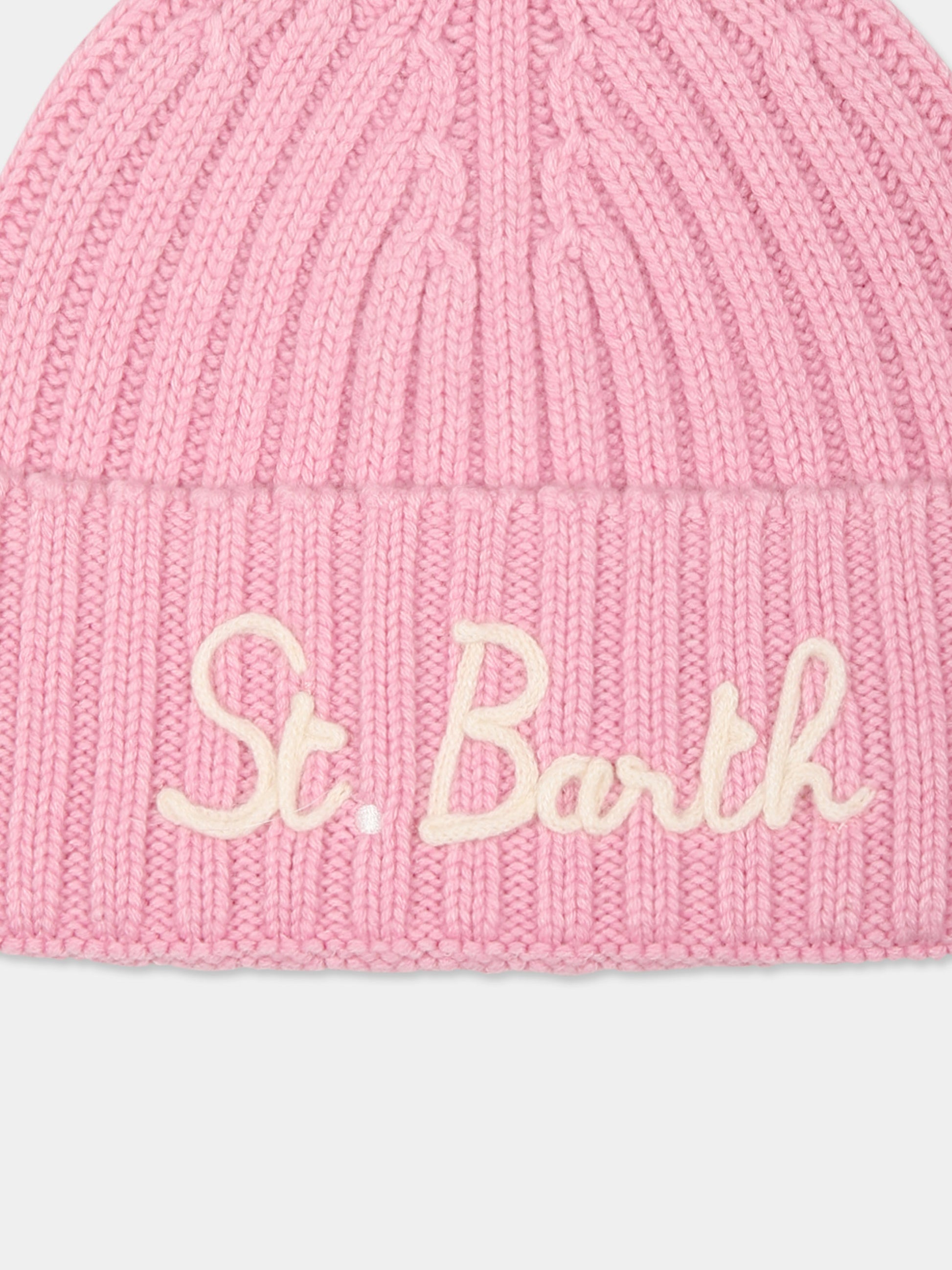 Berretto rosa per bambina con logo,Mc2 Saint Barth,WENG018 02457G
