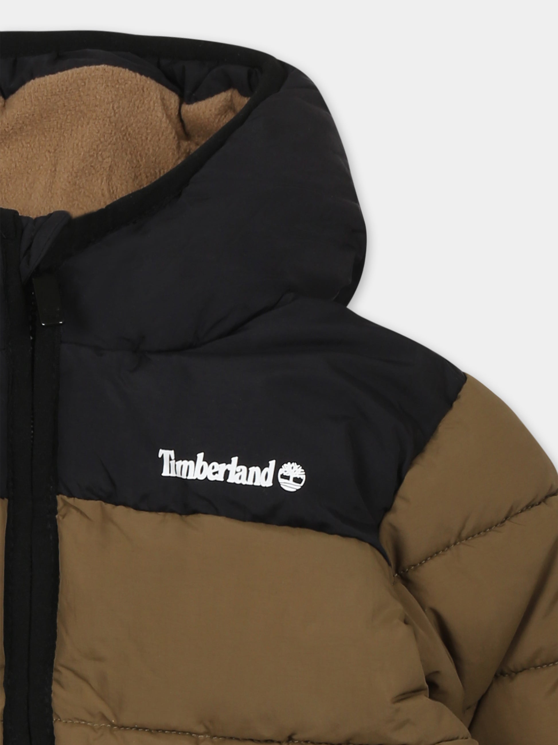 Piumino verde per neonato con logo,Timberland,T60246 64J