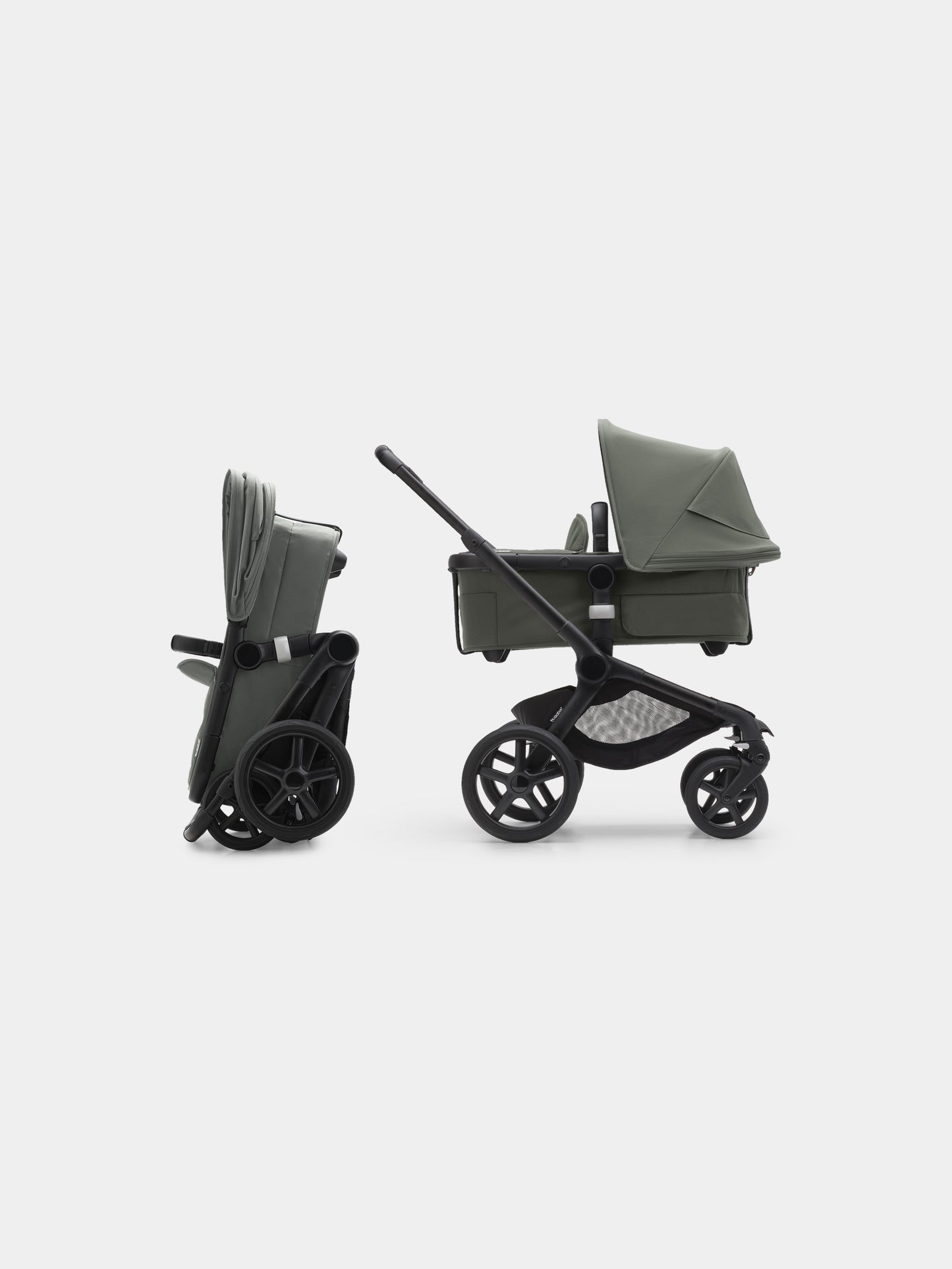 Passeggino Fox 5 completo Black/Forest green per neonati