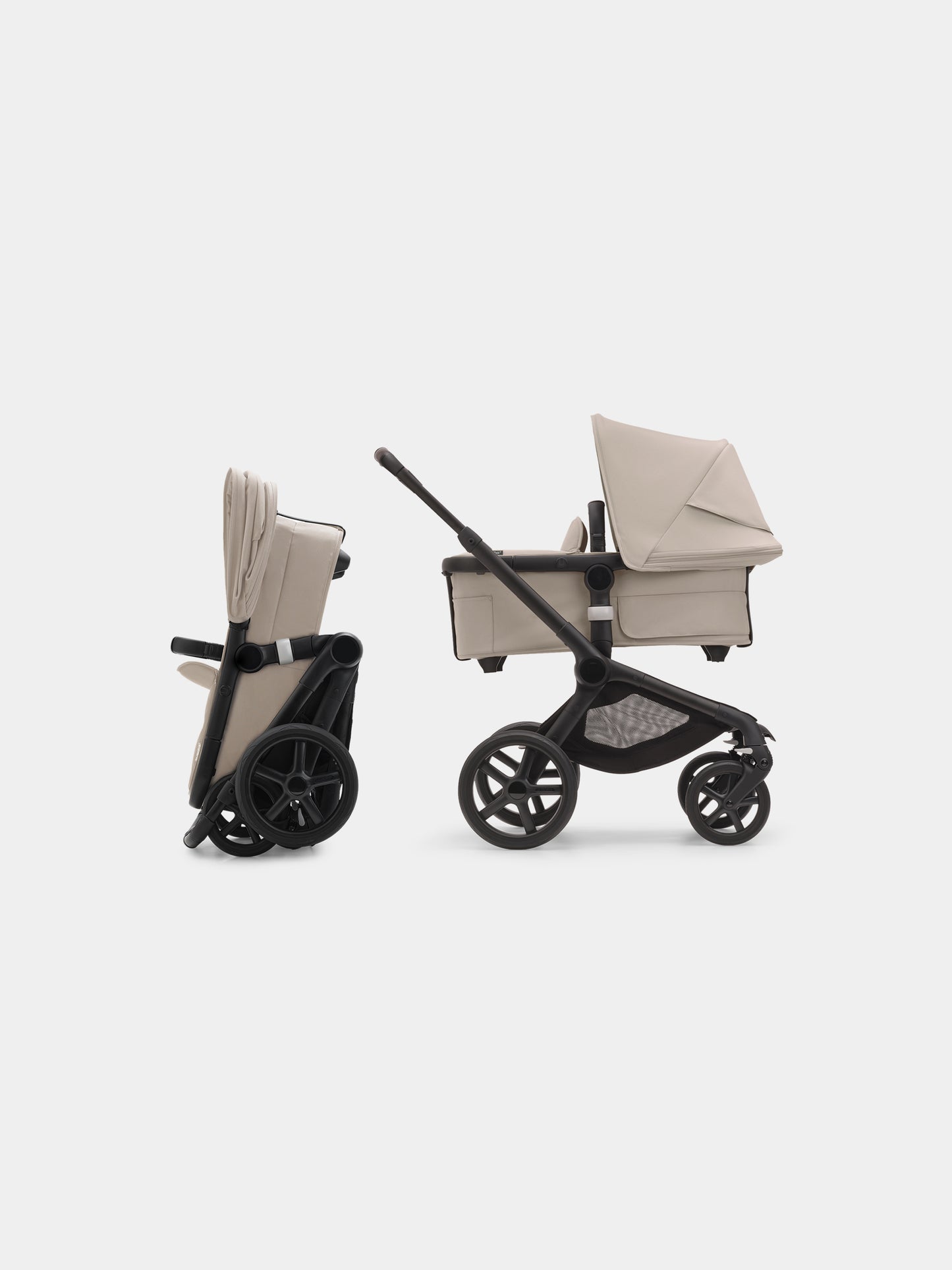 Passeggino Fox 5 completo Black/Desert taupe per neonati