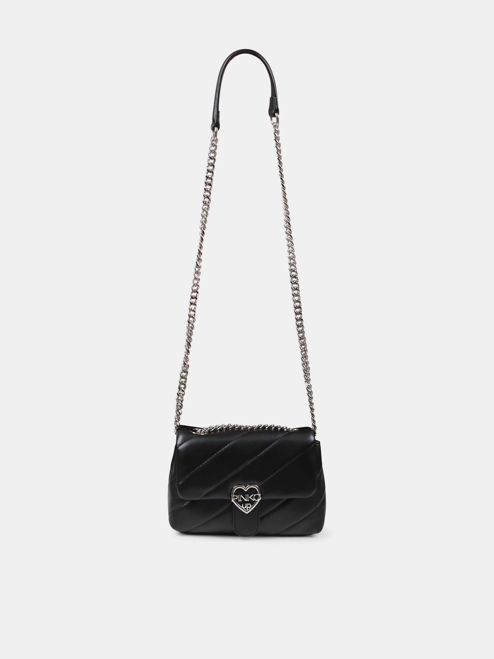 Borsa nera per bambina con logo,Pinko,F4PIJGBA119 110