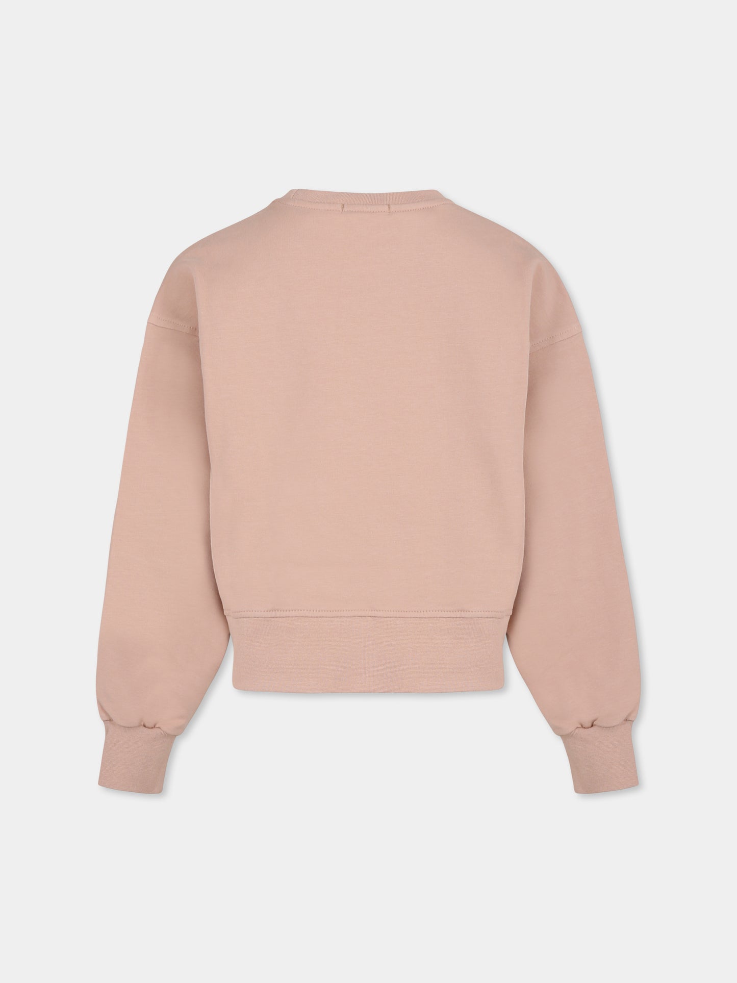 Felpa crop rosa per bambina con logo,Pinko,F4PIJGSW090 261