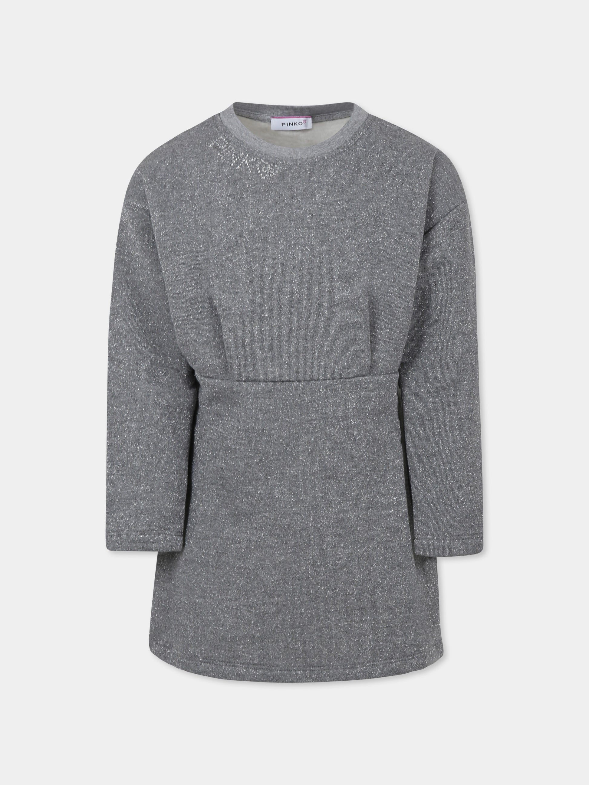 Vestito grigio per bambina con logo,Pinko,F4PIBGDR165 104