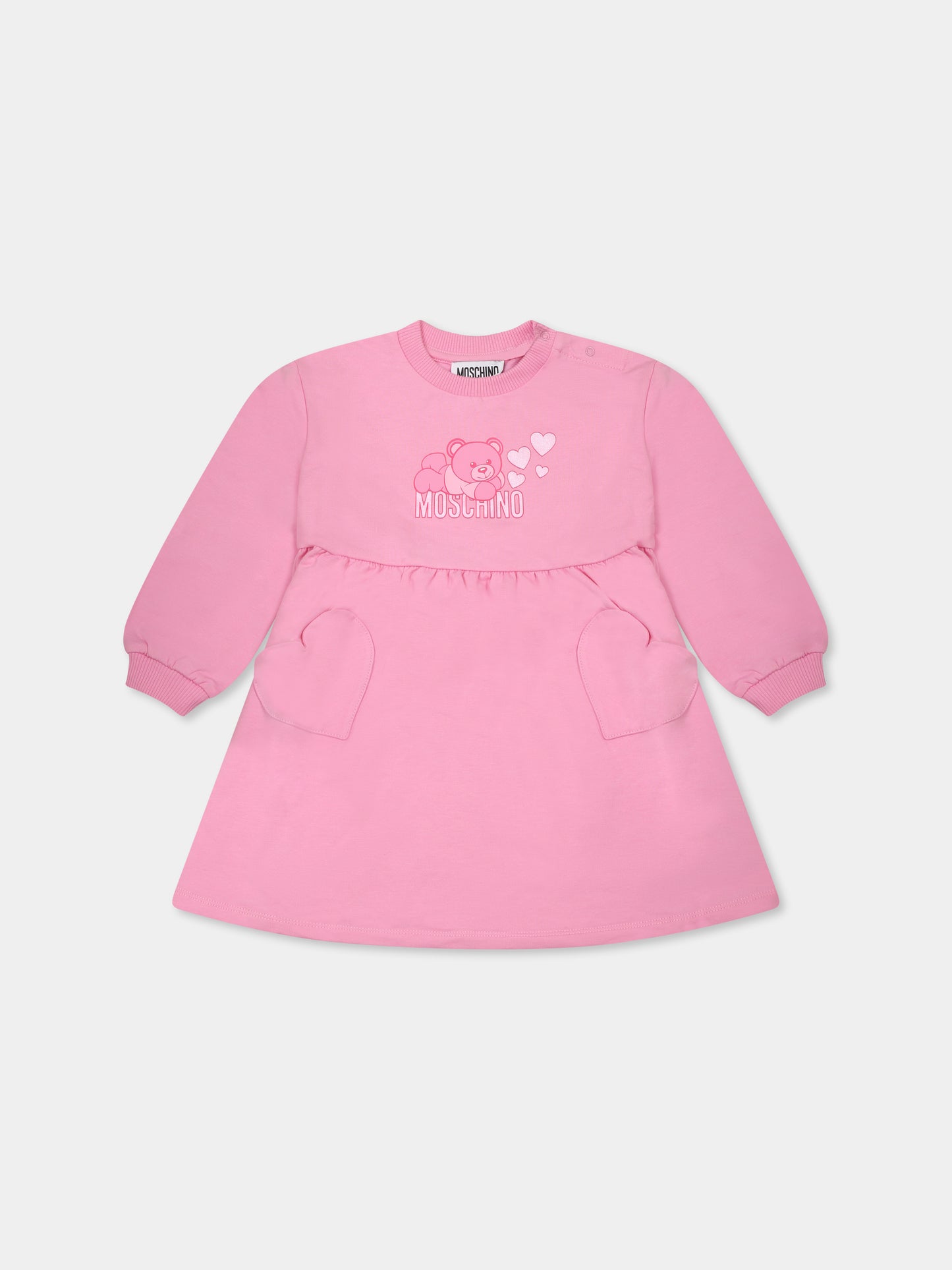 Vestito rosa per neonata con Teddy Bear